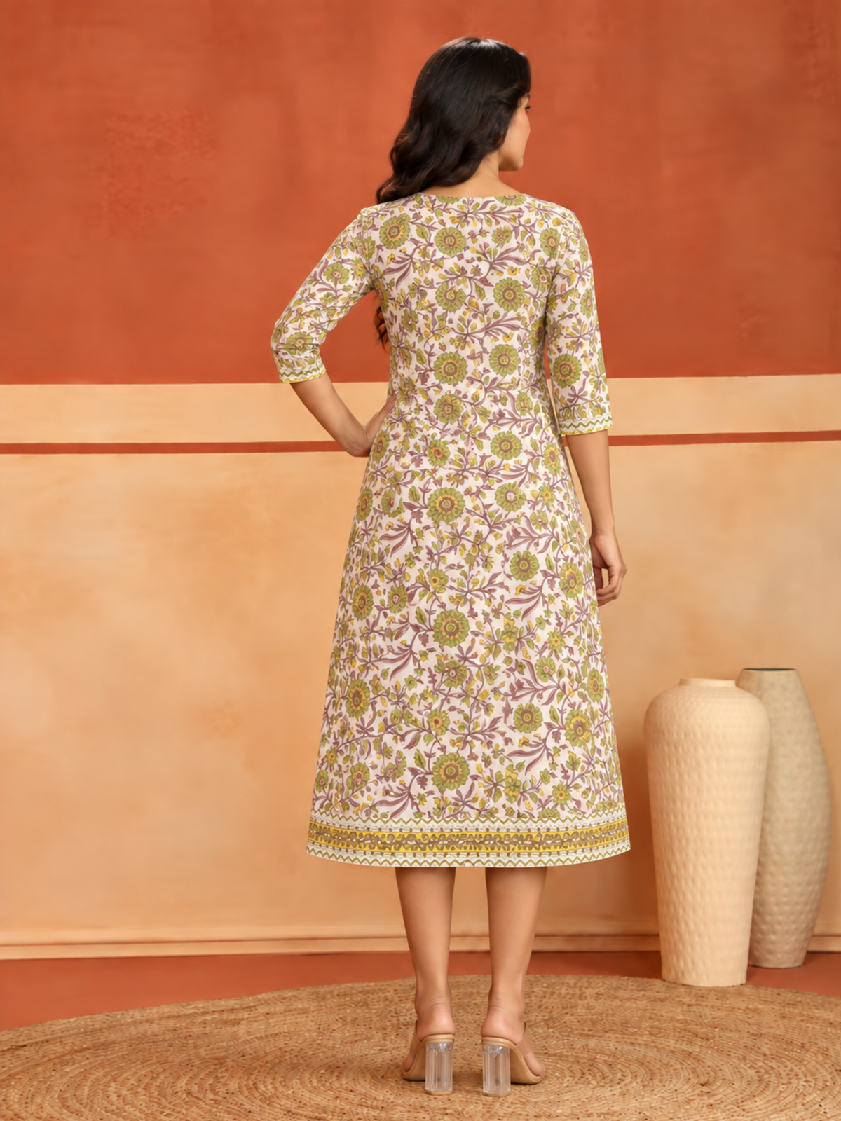 Mahika Hand Block Printed Double Layer Short Dress