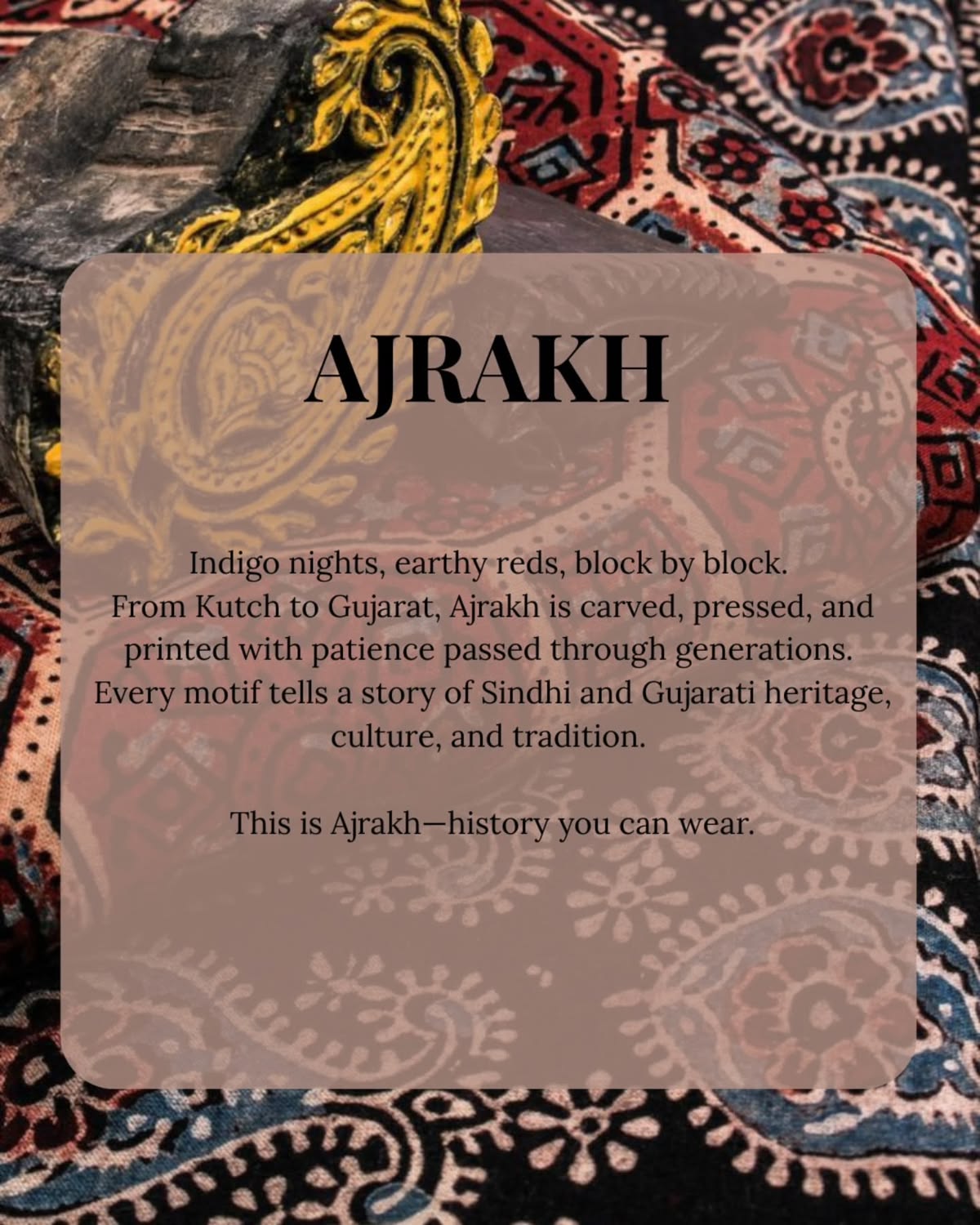 Zaria Ajrakh Hand Block Print Cotton Silk Kurta