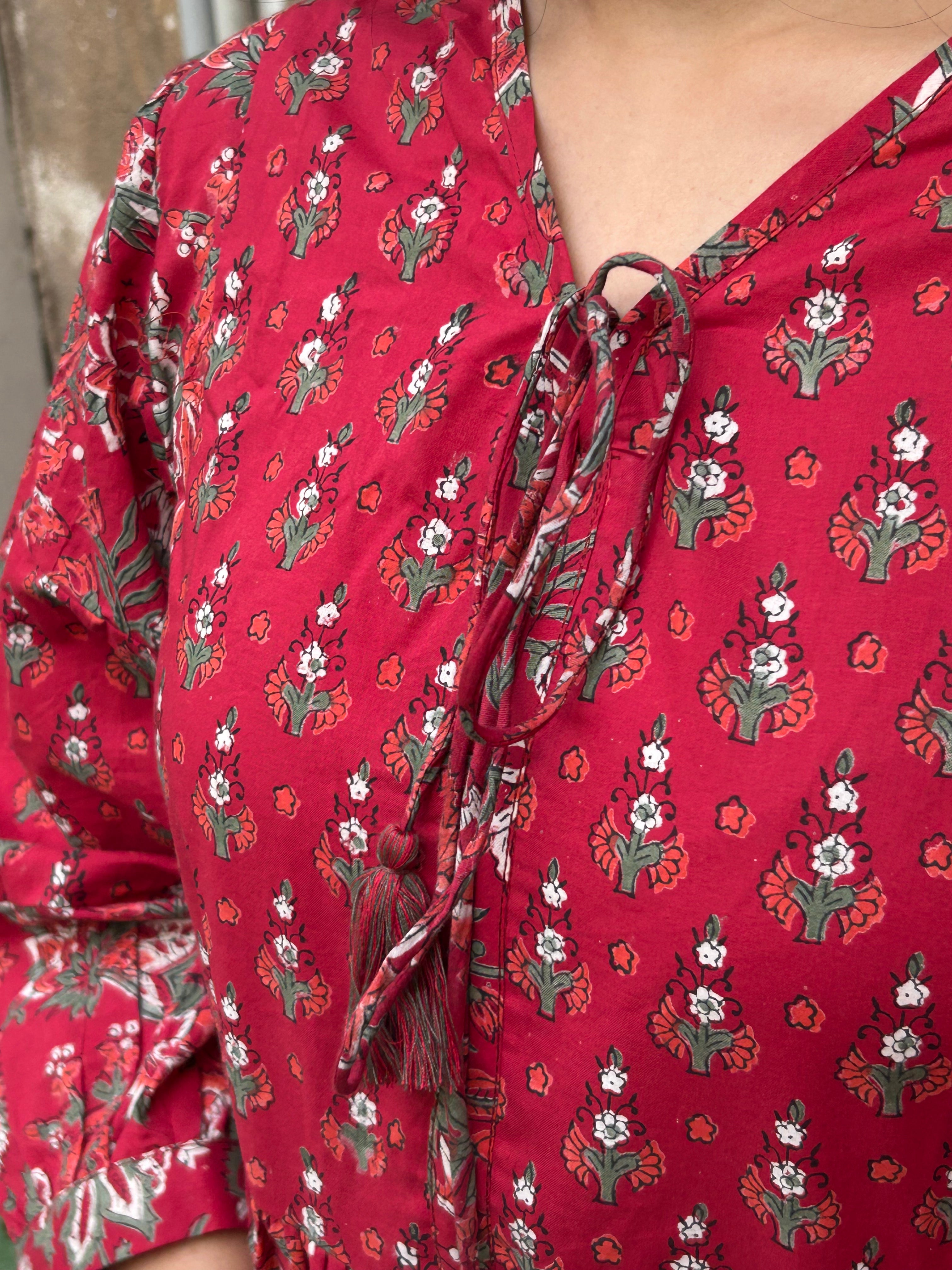 Navira Hand Block Print Cotton A-Line Dress