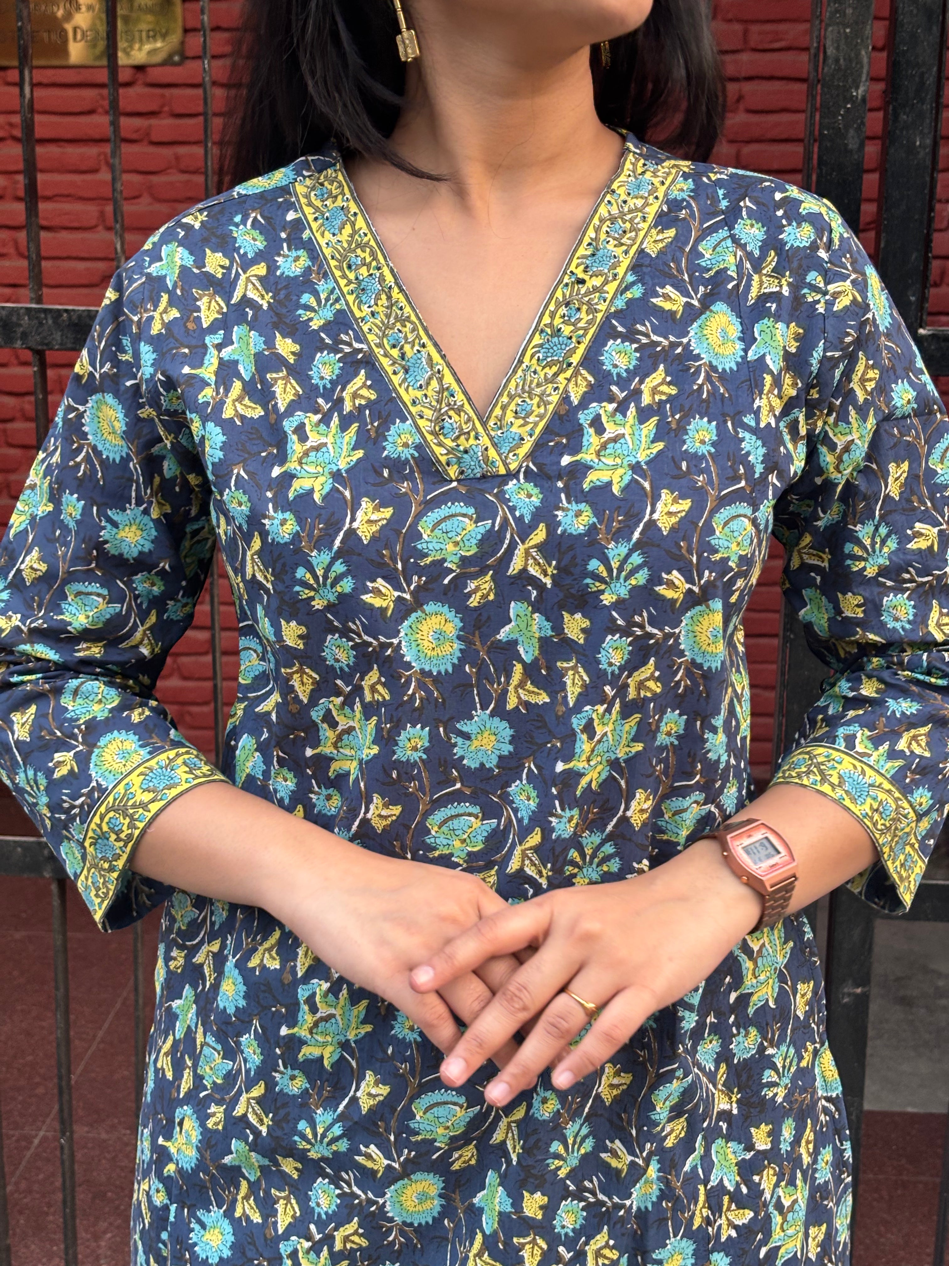 Tahira Hand Block Print Cotton Kurta