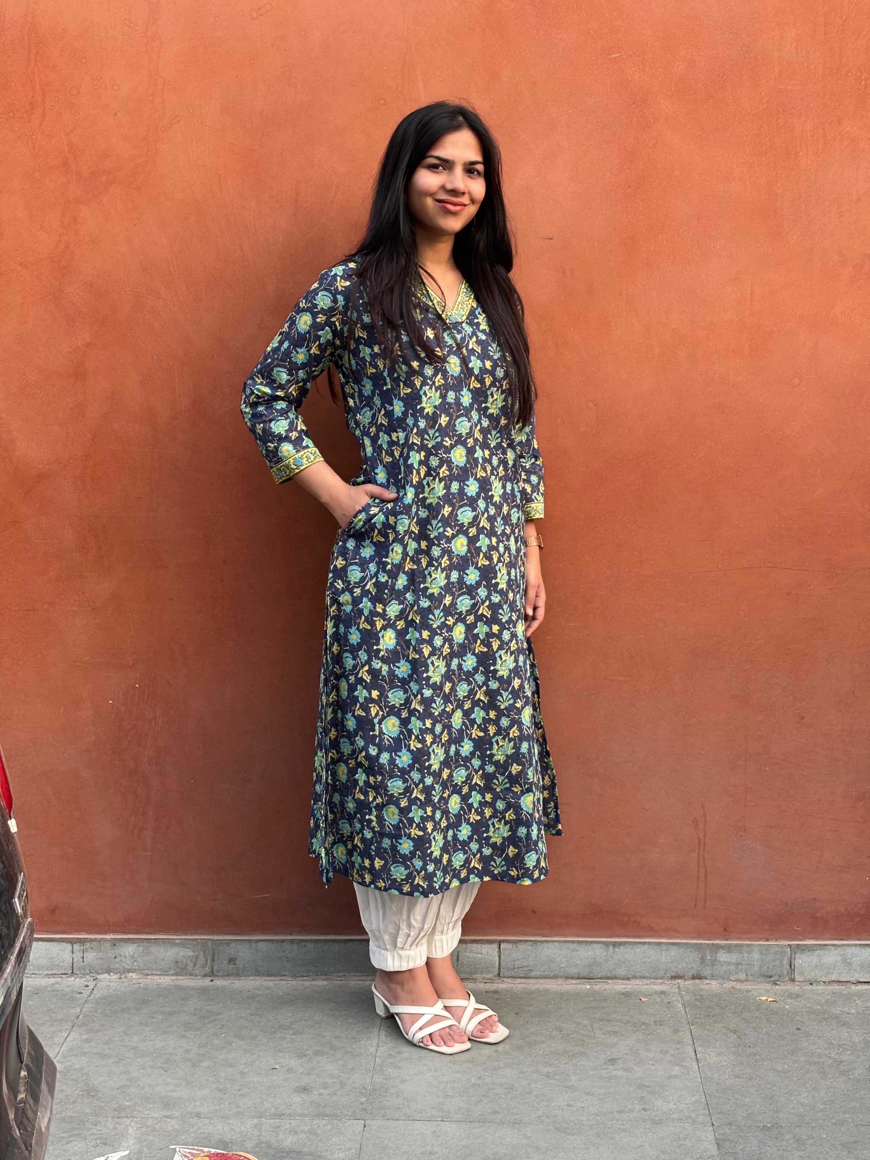Tahira Hand Block Print Cotton Kurta