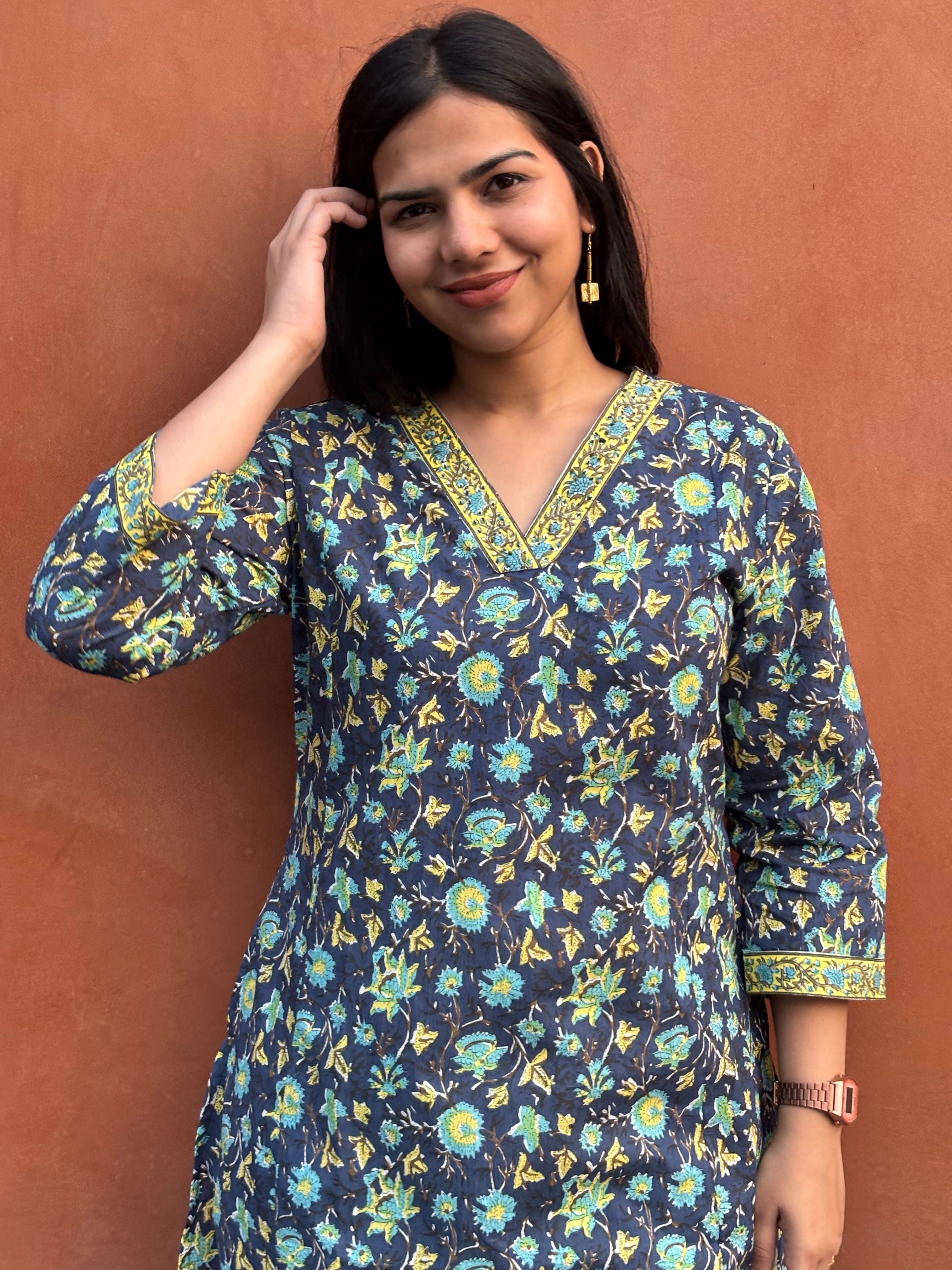 Tahira Hand Block Print Cotton Kurta