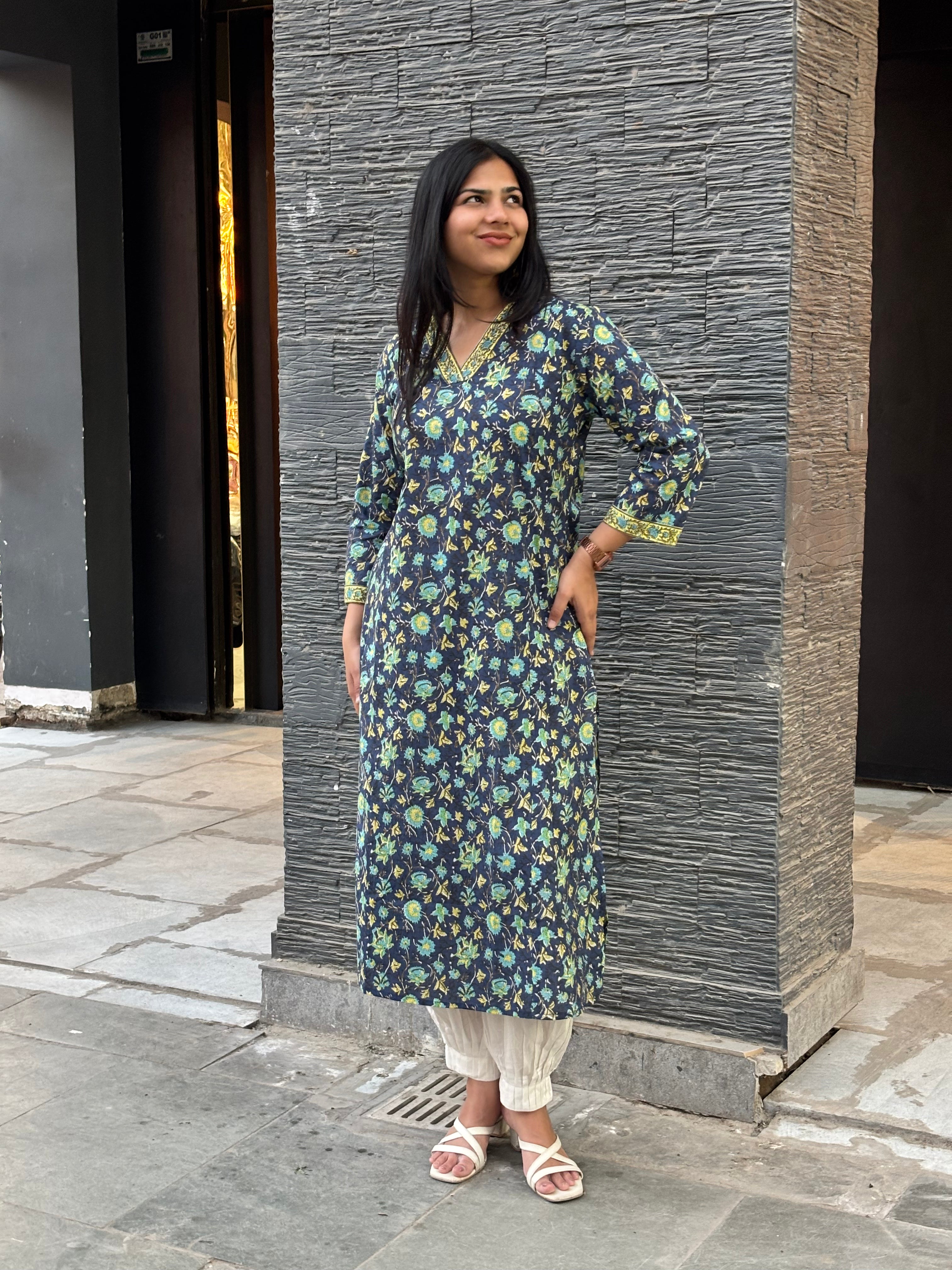 Tahira Hand Block Print Cotton Kurta