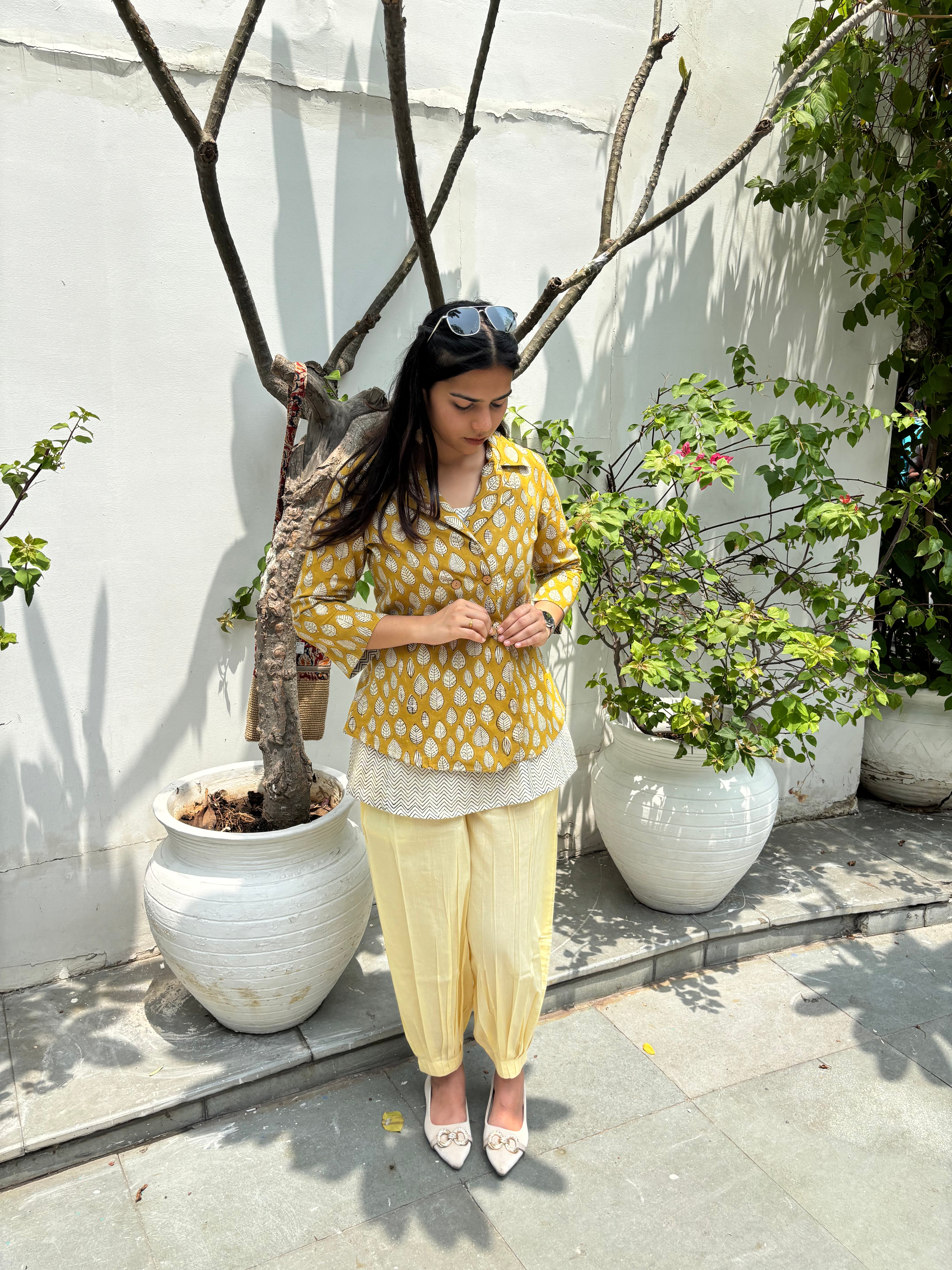 Kanak Bagru Hand Block Print Cotton Double Layer Top