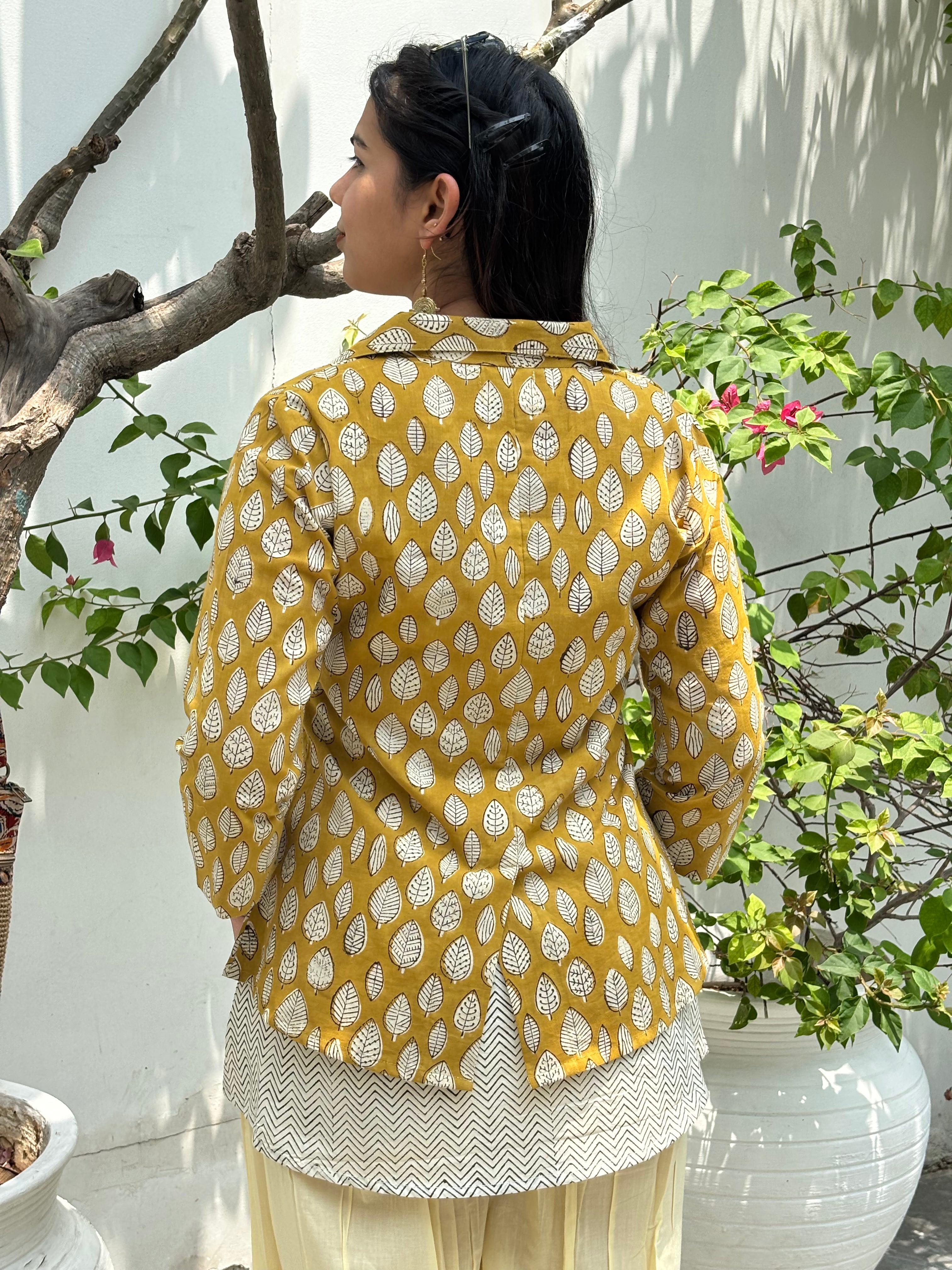 Kanak Bagru Hand Block Print Cotton Double Layer Top