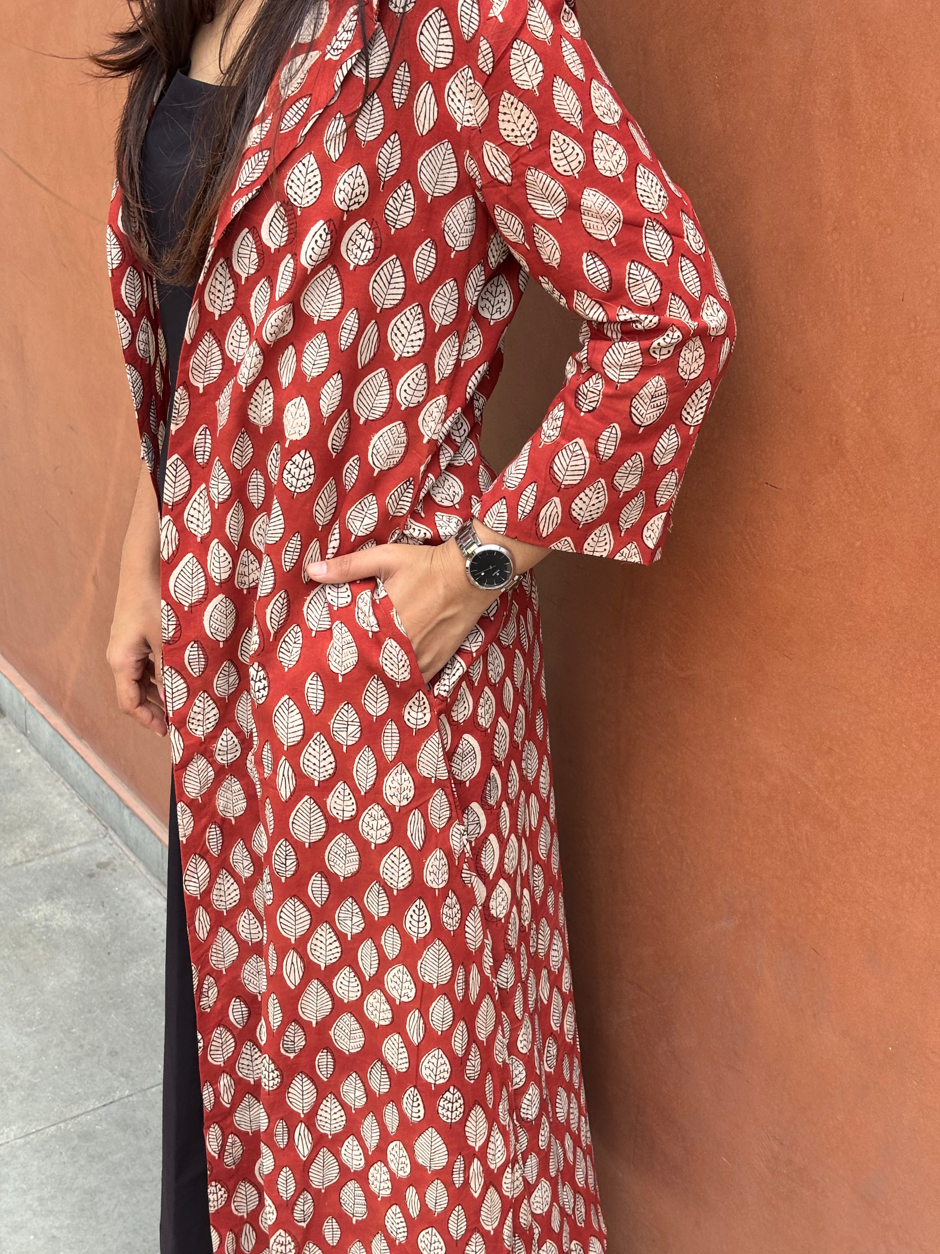 Saaya Bagru Hand Block Print Cotton Double Layer Dress