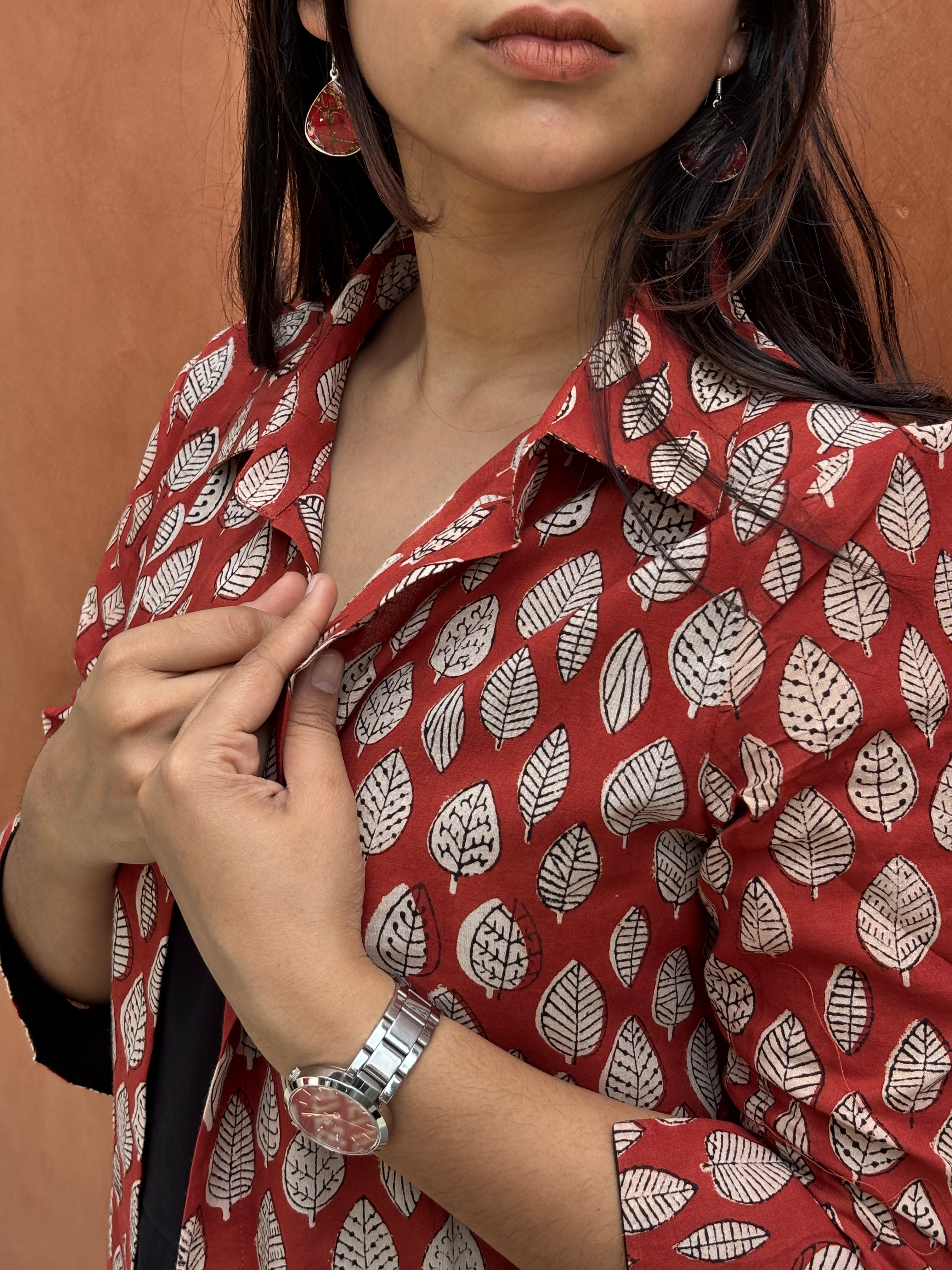 Saaya Bagru Hand Block Print Cotton Double Layer Dress