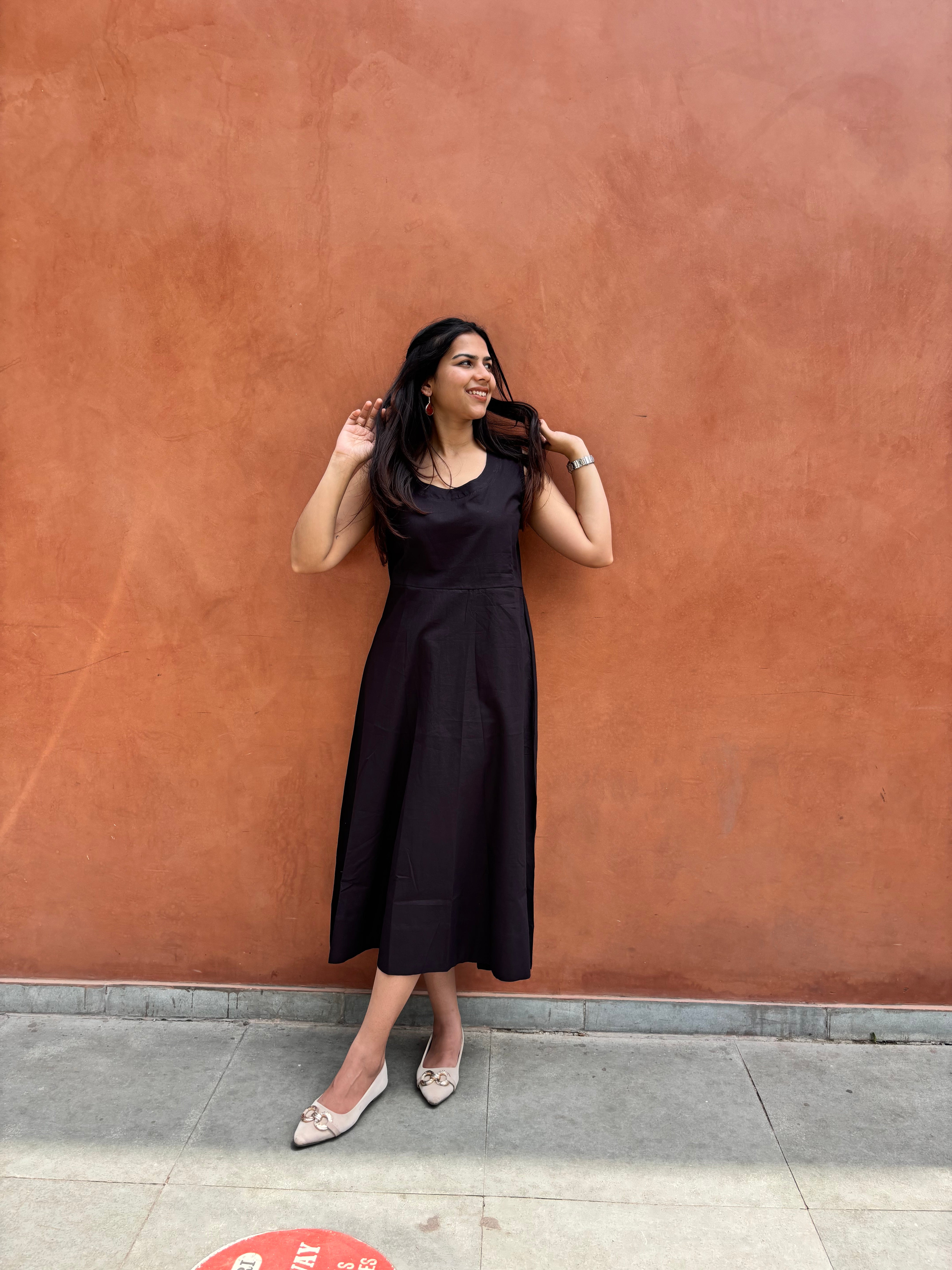 Saaya Bagru Hand Block Print Cotton Double Layer Dress