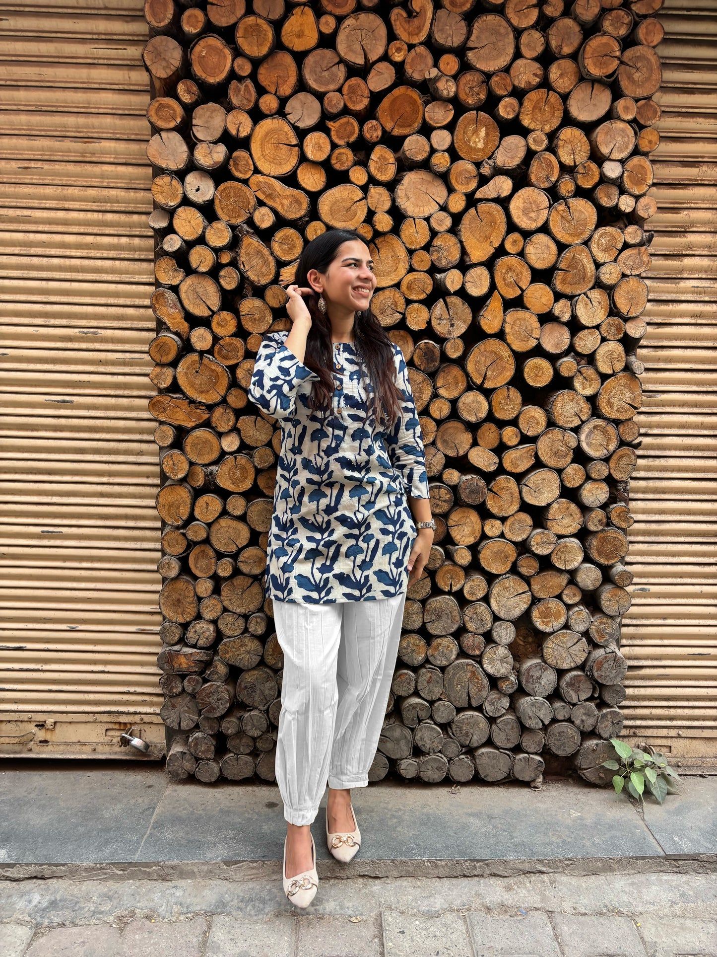 Neer Indigo Cotton Short Kurti