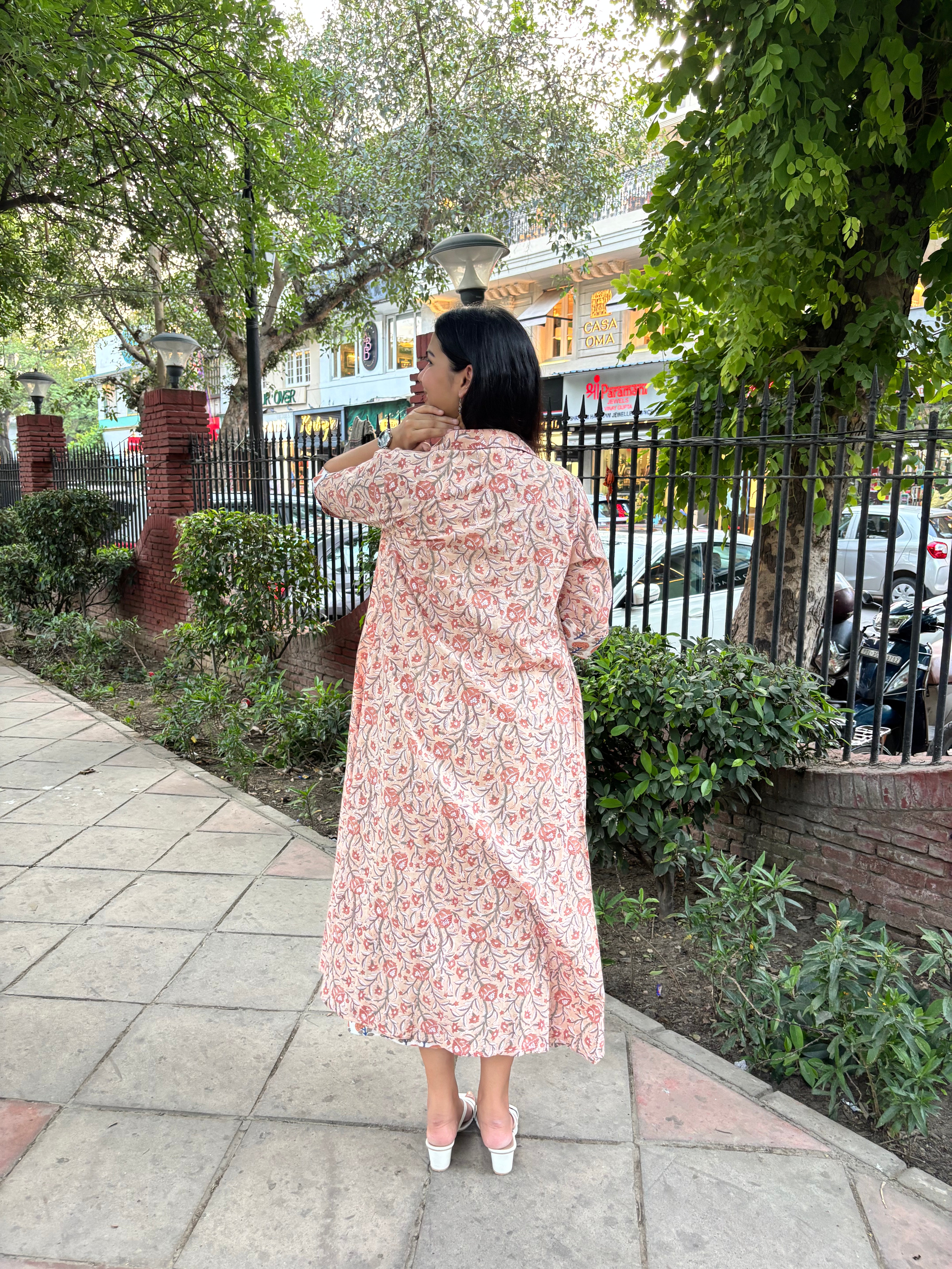 Raag Hand Block Printed Double Layer Short Dress