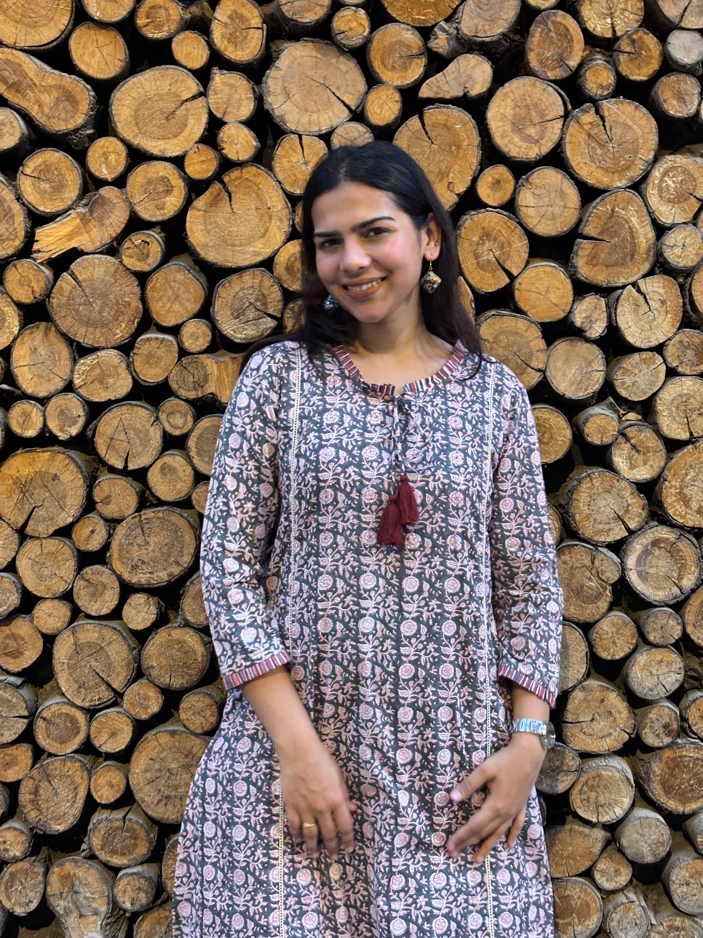 Anukriti Hand Block Print Cotton Kurta Palazzo Set