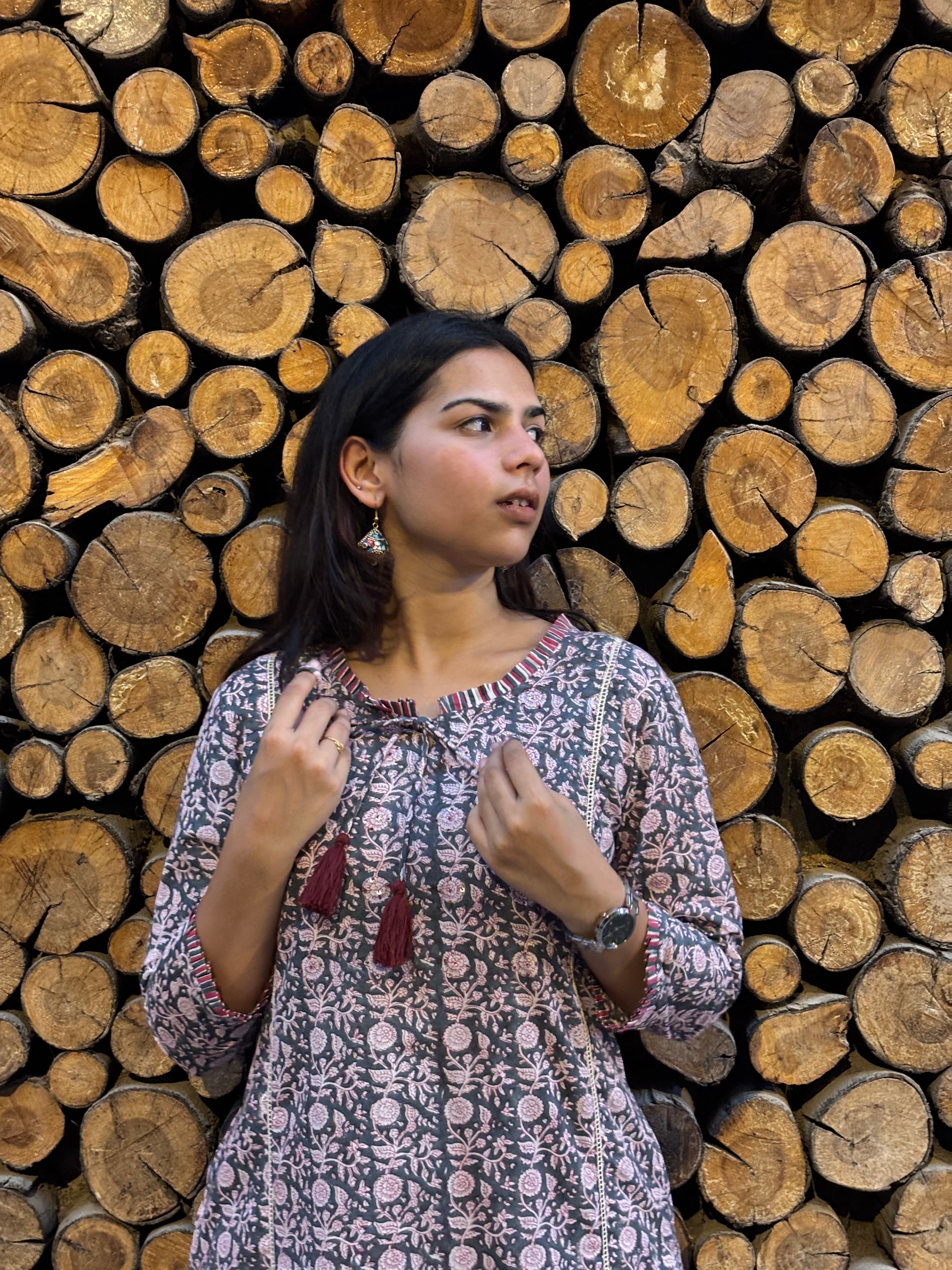 Anukriti Hand Block Print Cotton Kurta Palazzo Co-ord Set