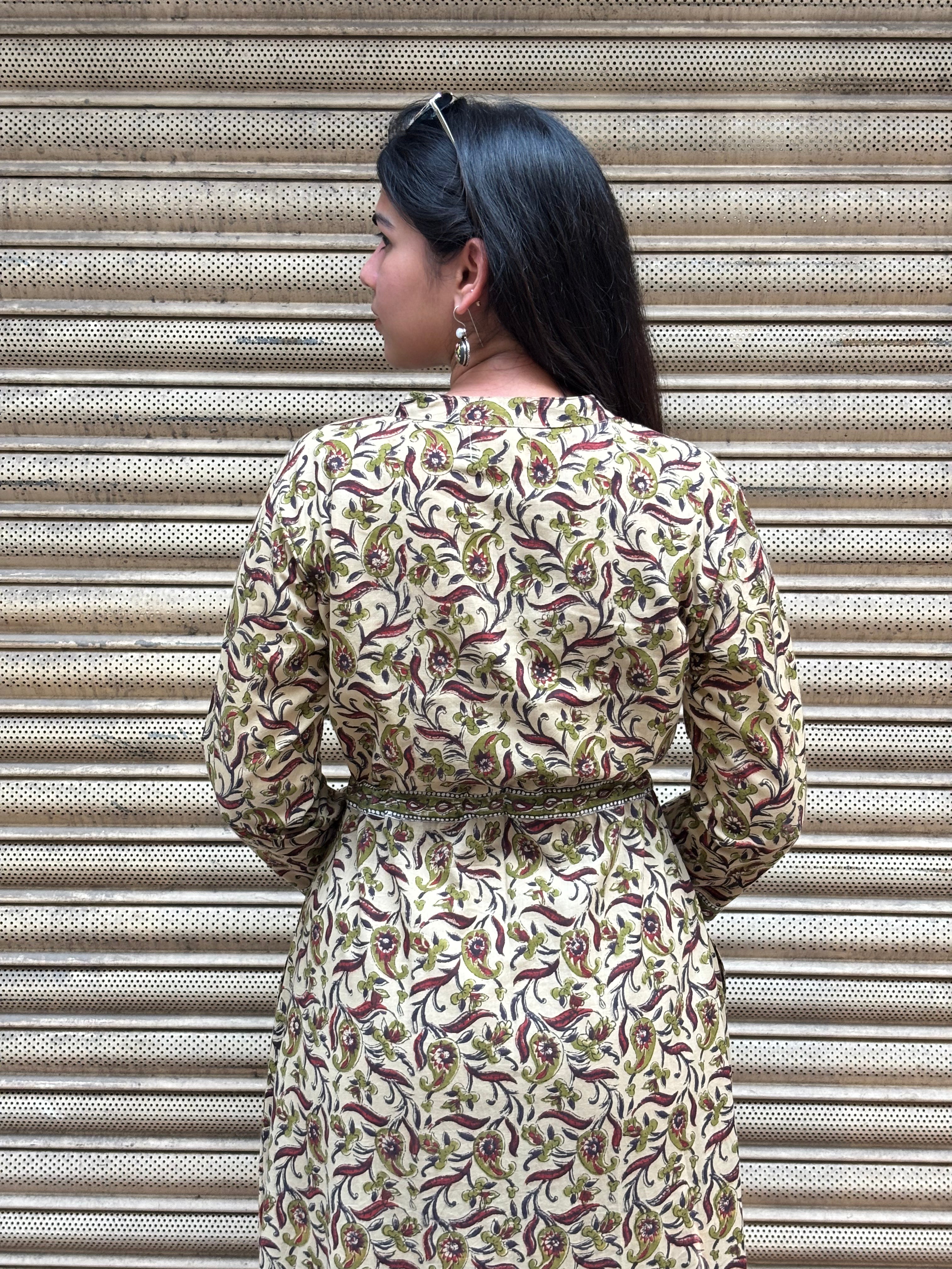 Mittika Bagru Hand Block Print Cotton A-Line Dress