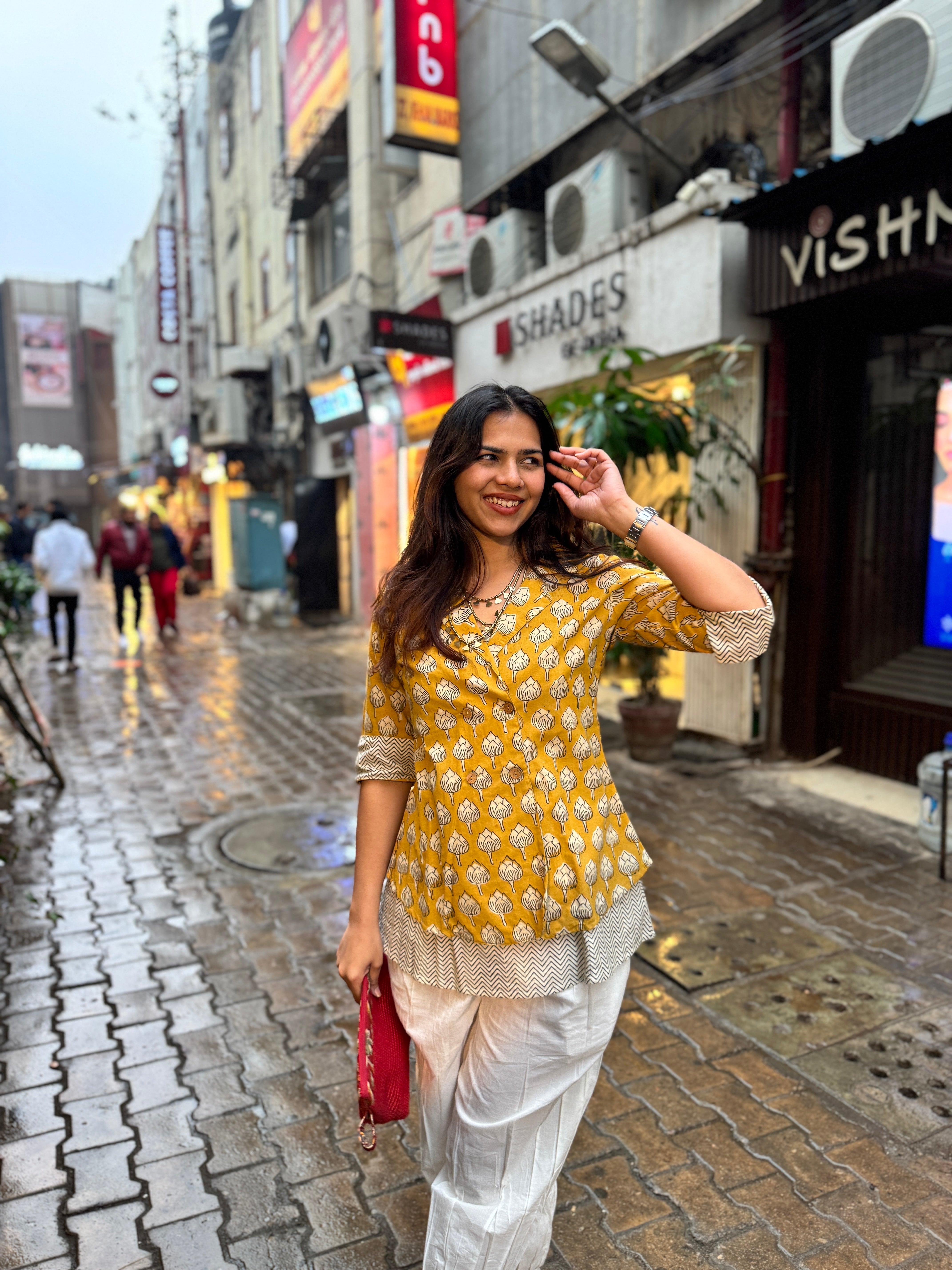 Patta Patti Hand Block Print Double Layer Top