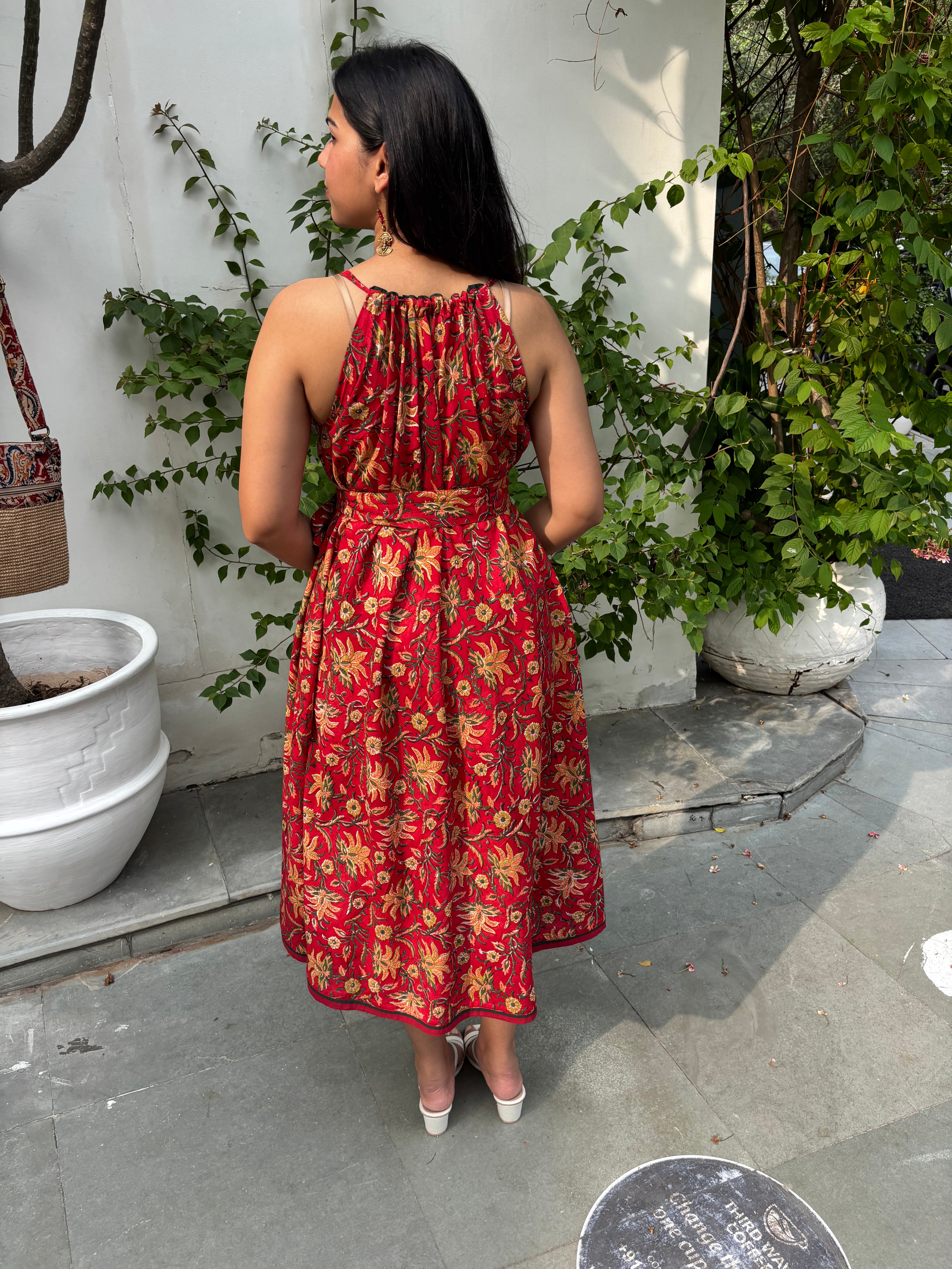 Naqsh Hand Block Printed Cotton Free Size Dress