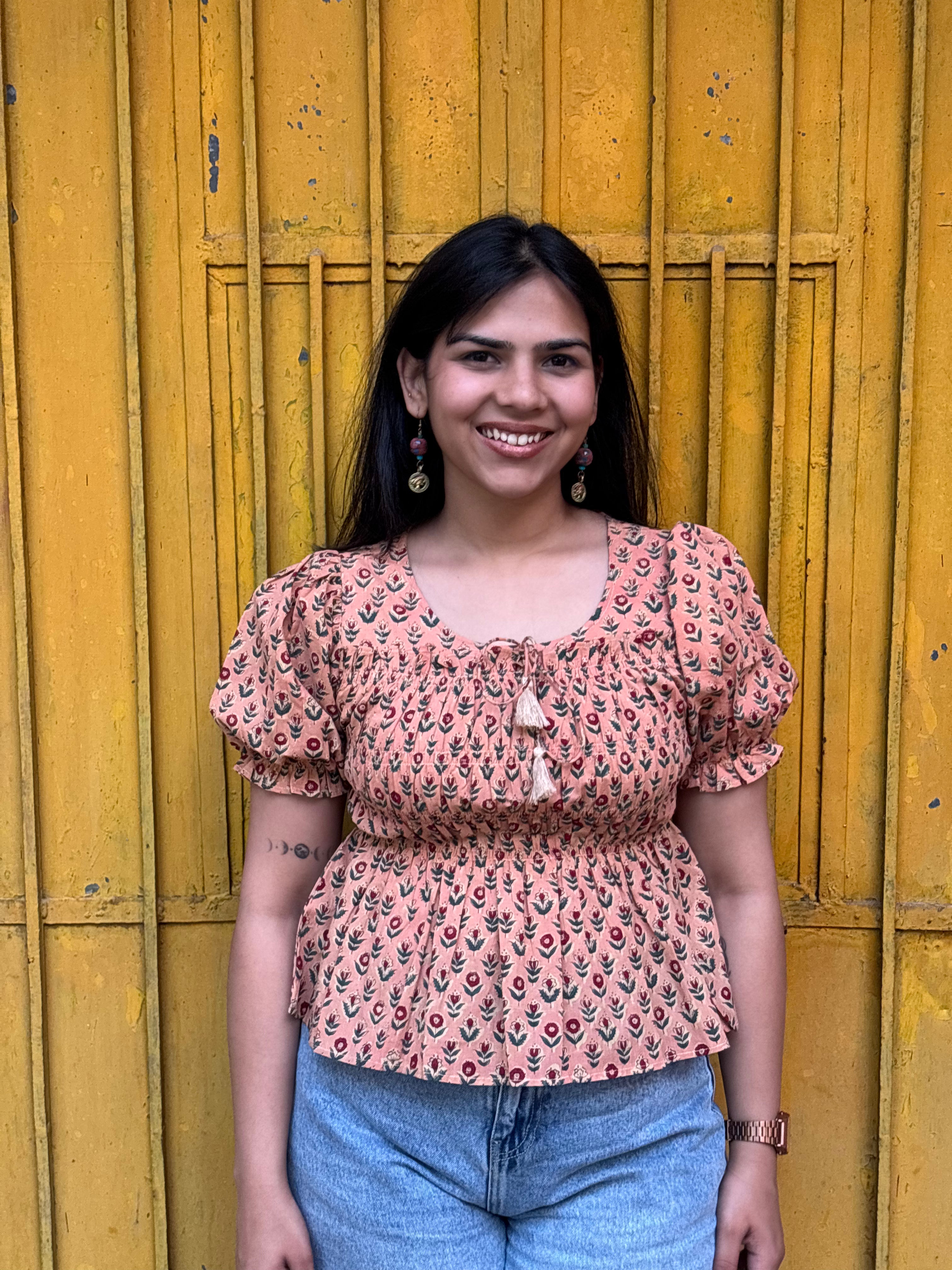 Mailka Hand Block Print Cotton Top