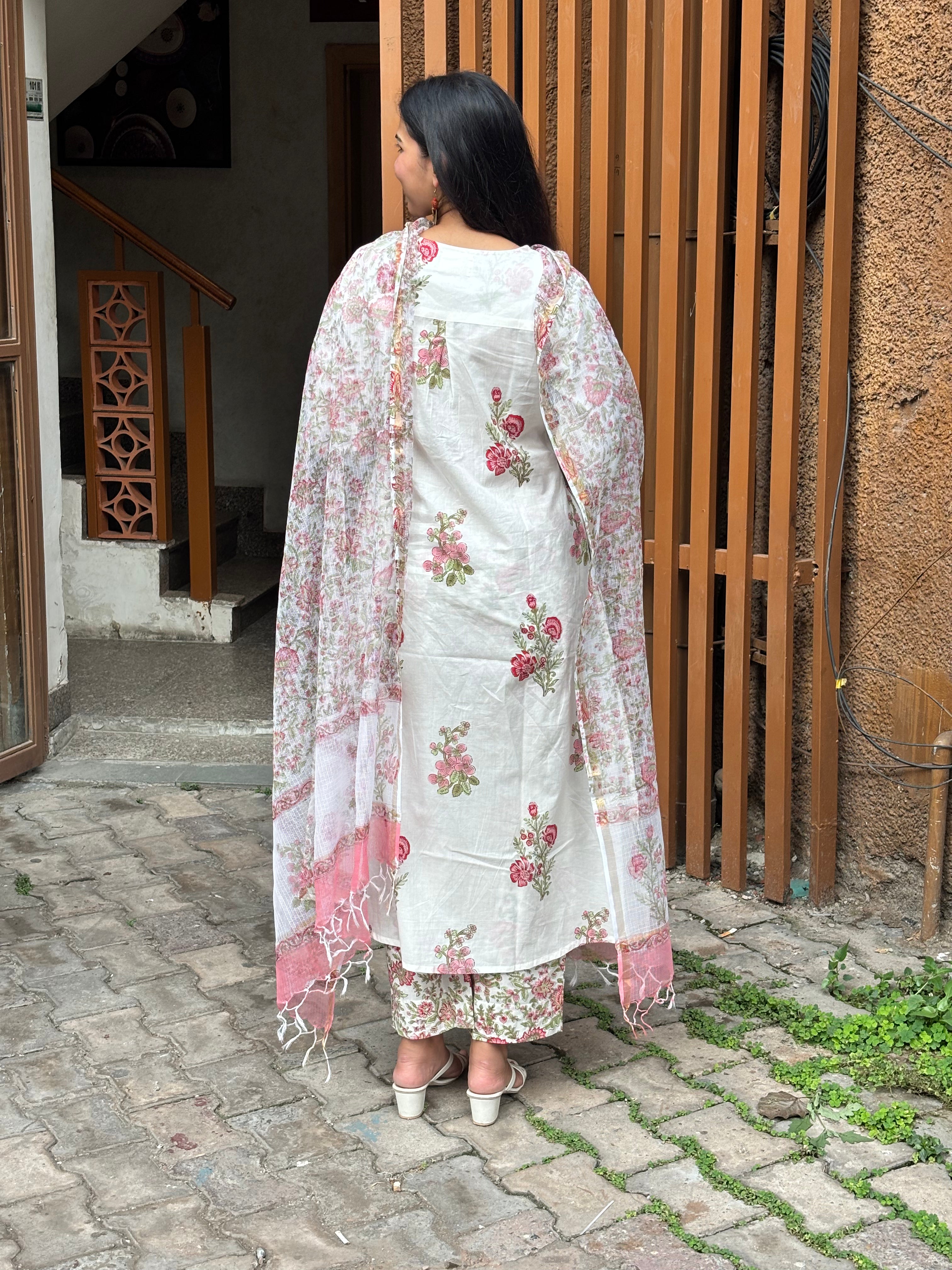 Ruhani Block Printed Cotton Kurta Set with Pants