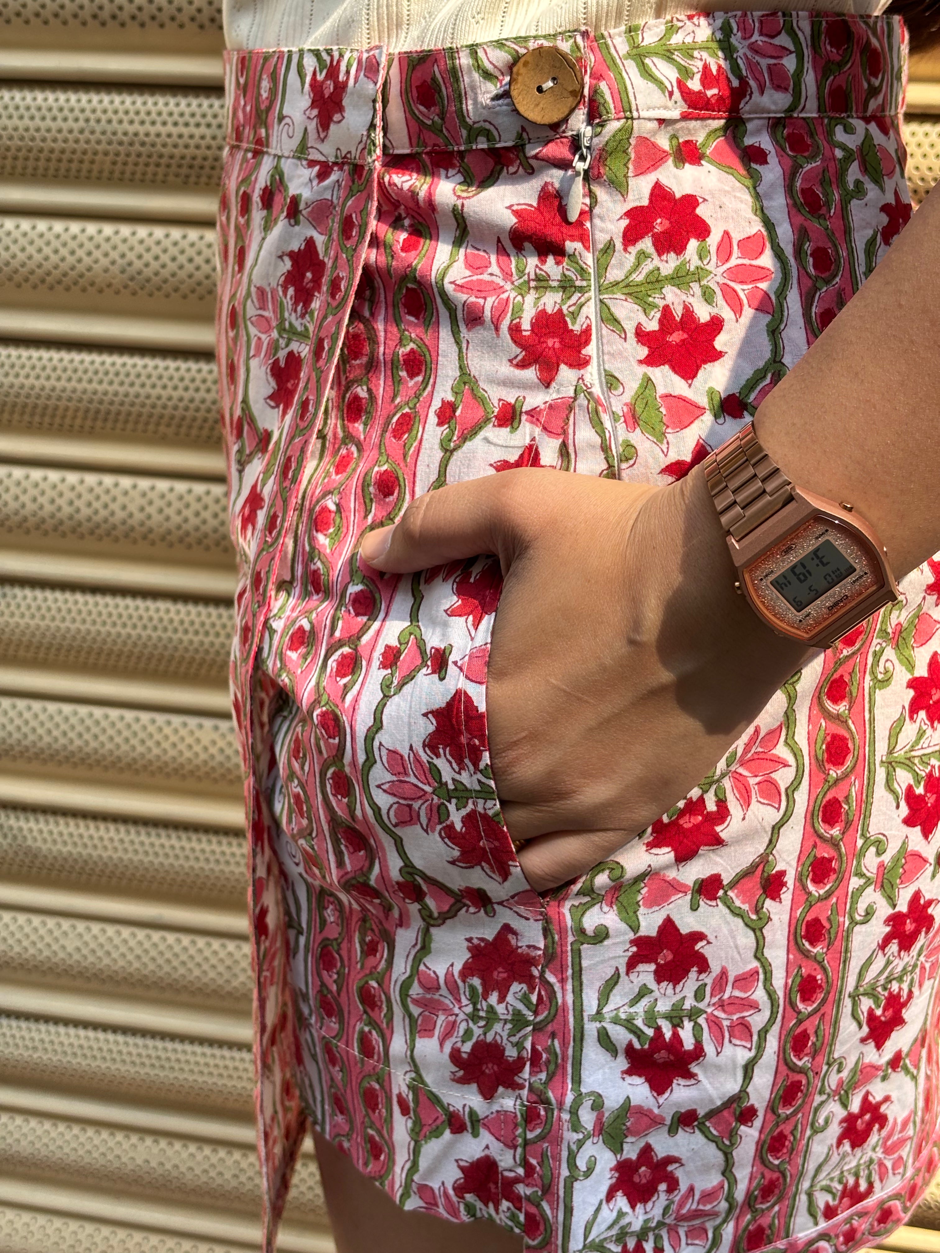 Inika Hand Block Print Cotton Skorts