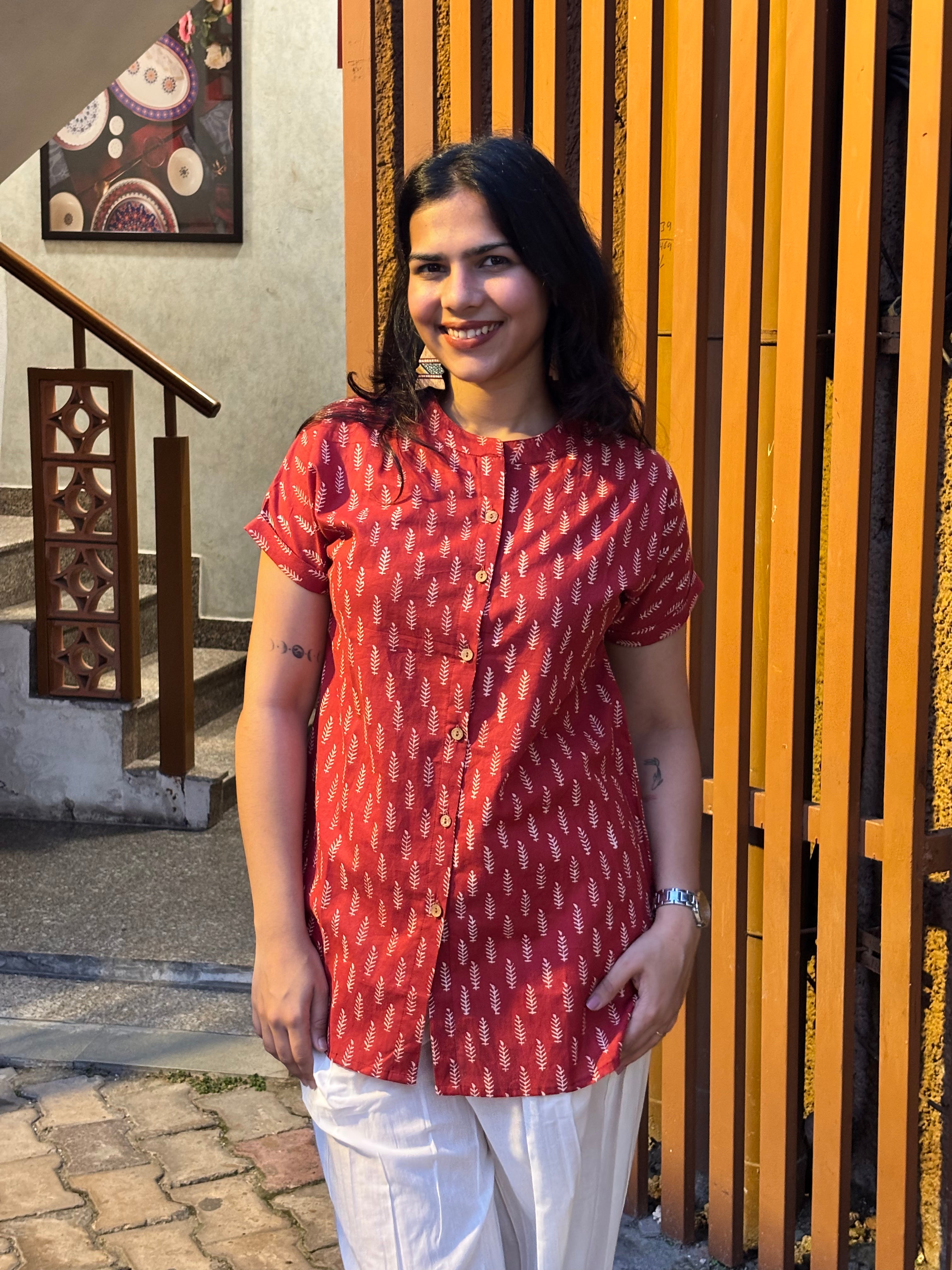 Mehrun Hand Block Print Cotton Shirt