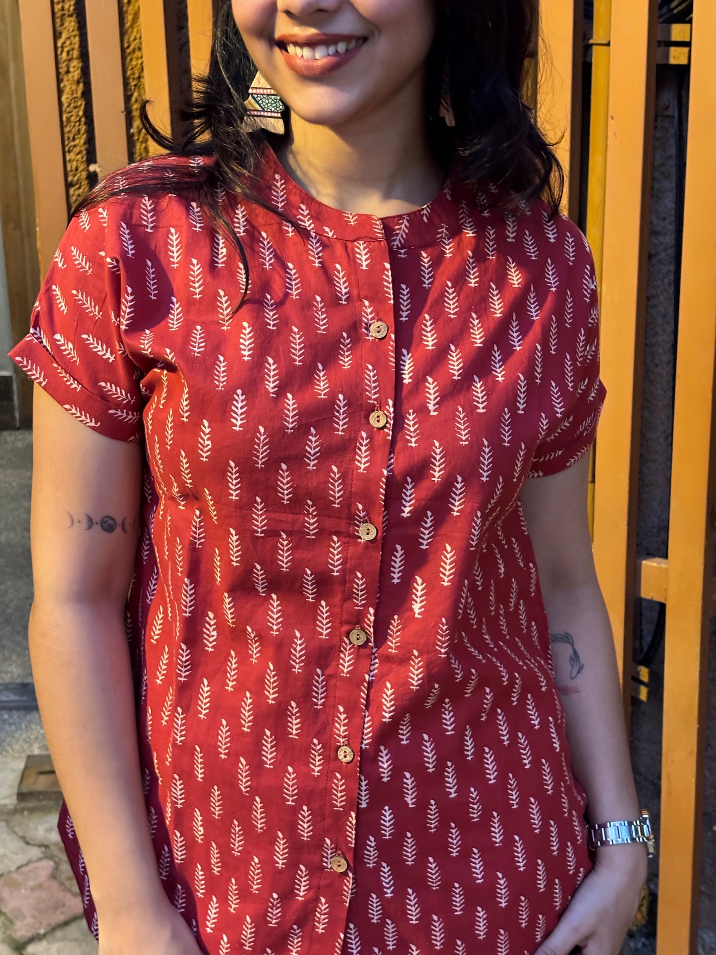 Mehrun Hand Block Print Cotton Shirt