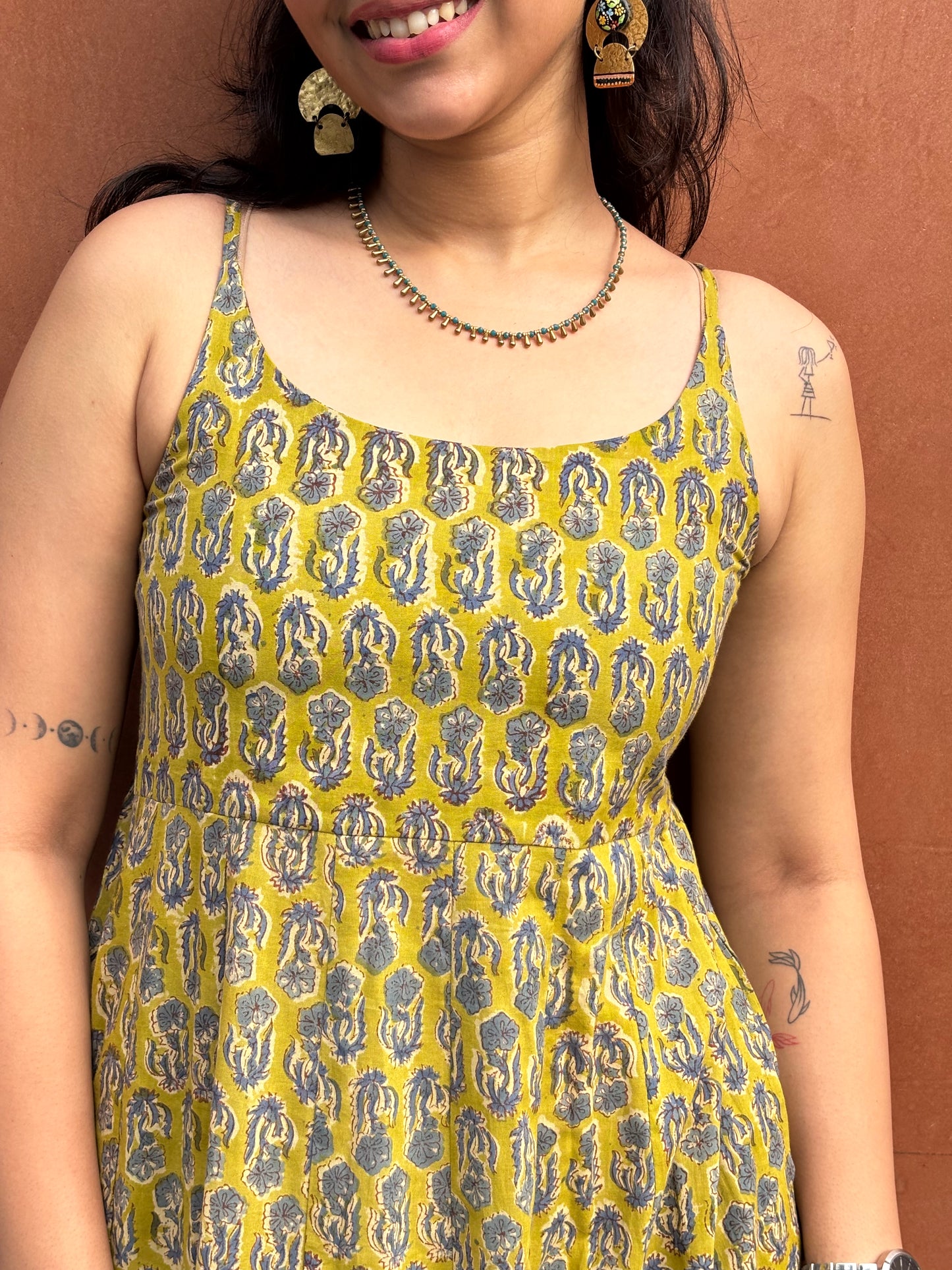 Naimat Hand Block Printed Cotton Spaghetti Dress