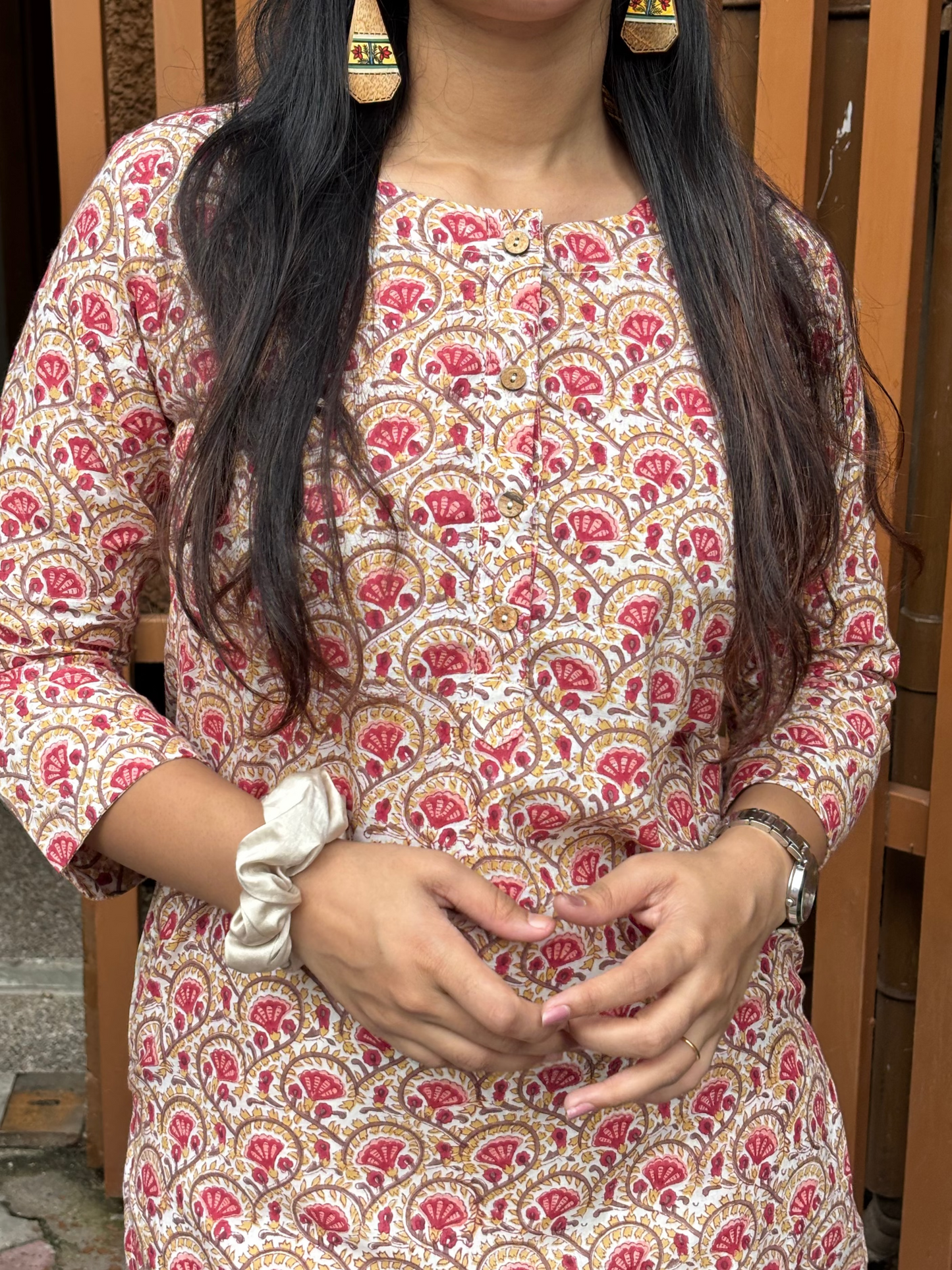 Zesha Hand Block Printed Cotton Short Kurti
