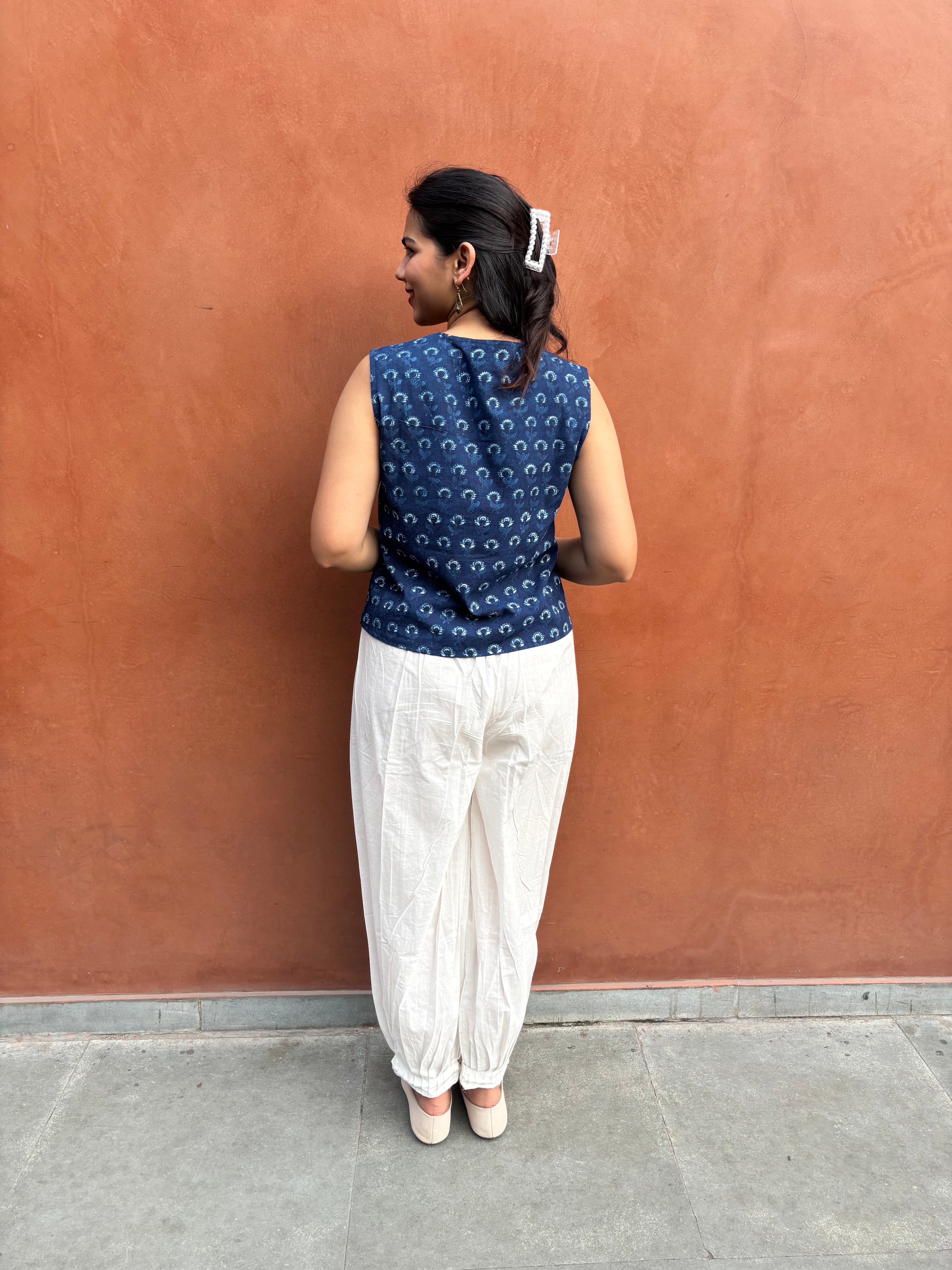 Tarang Indigo Hand Block Print Cotton Koti