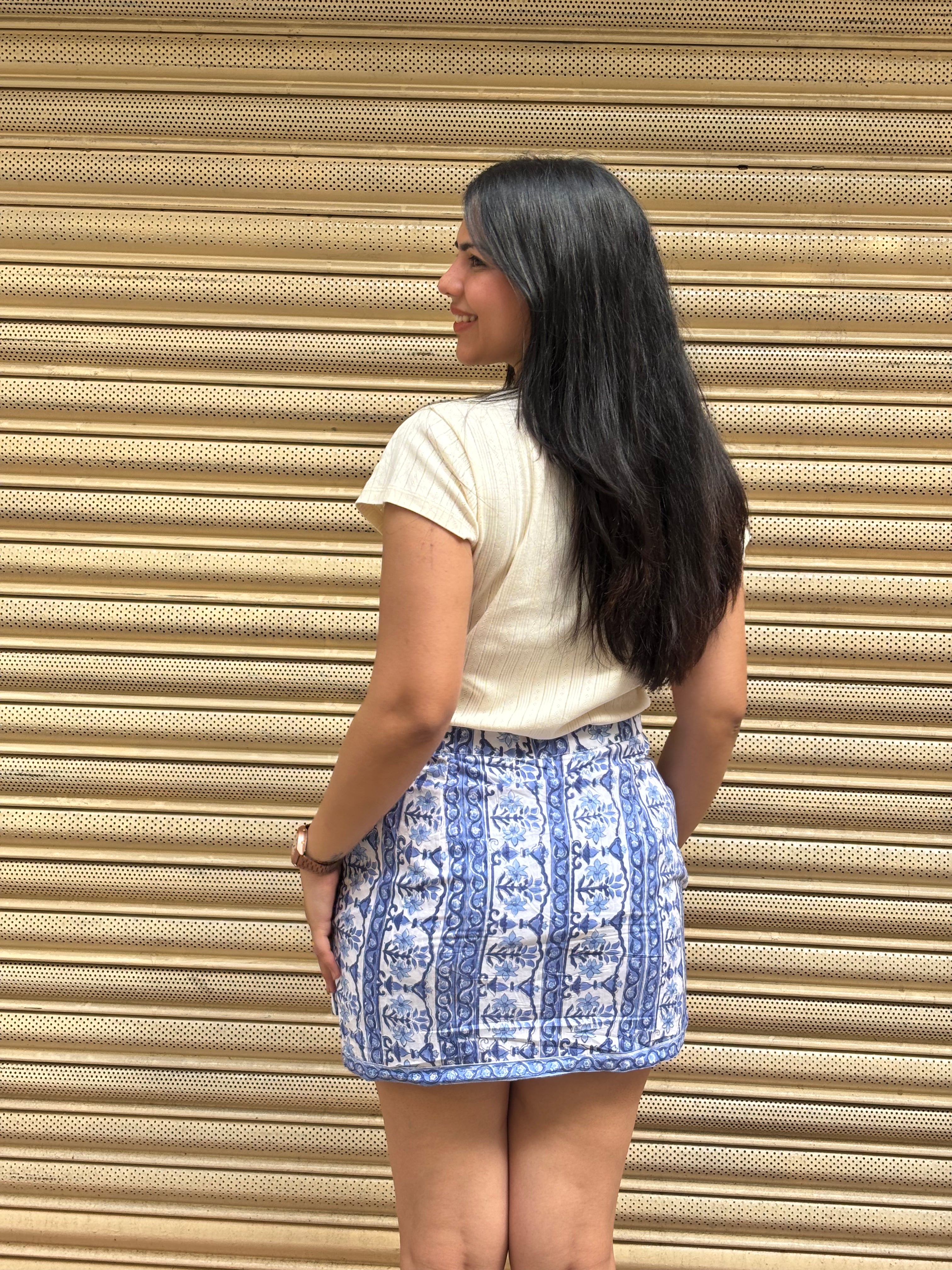 Miri Hand Block Print Cotton Skorts