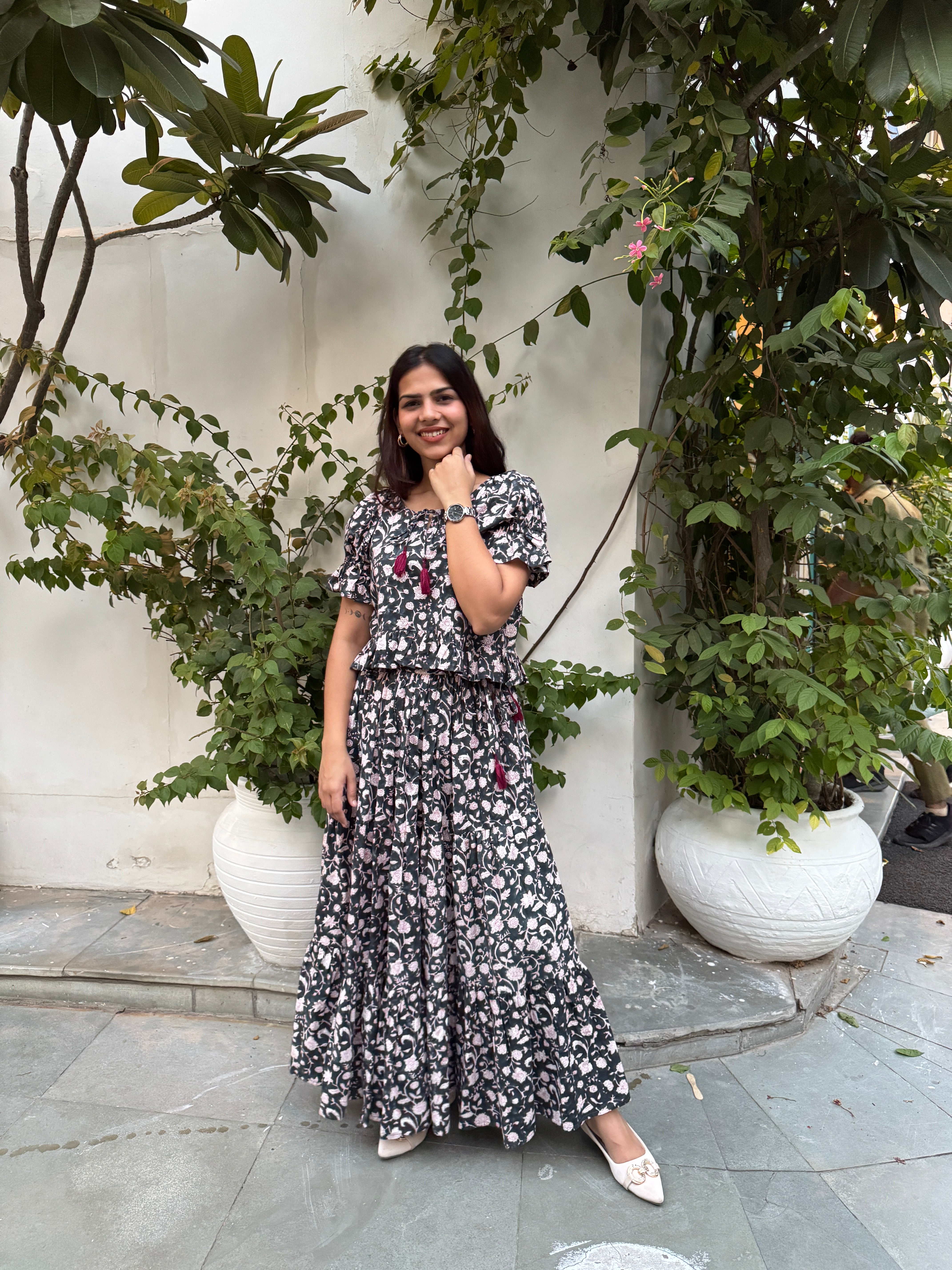 Anukriti Hand Block Print Cotton Ghagra Choli Co-ord Set