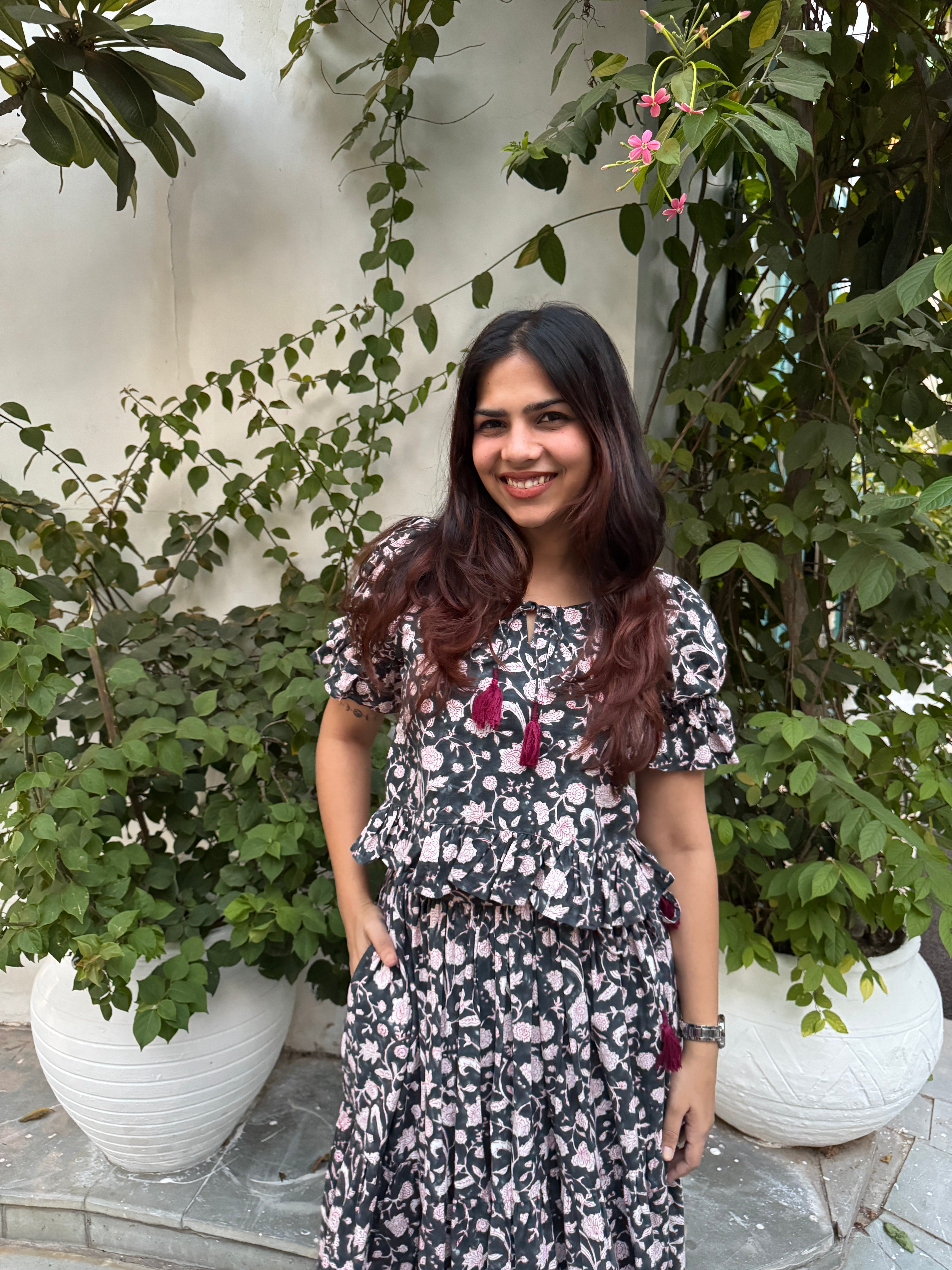 Anukriti Hand Block Print Cotton Ghagra Choli Co-ord Set