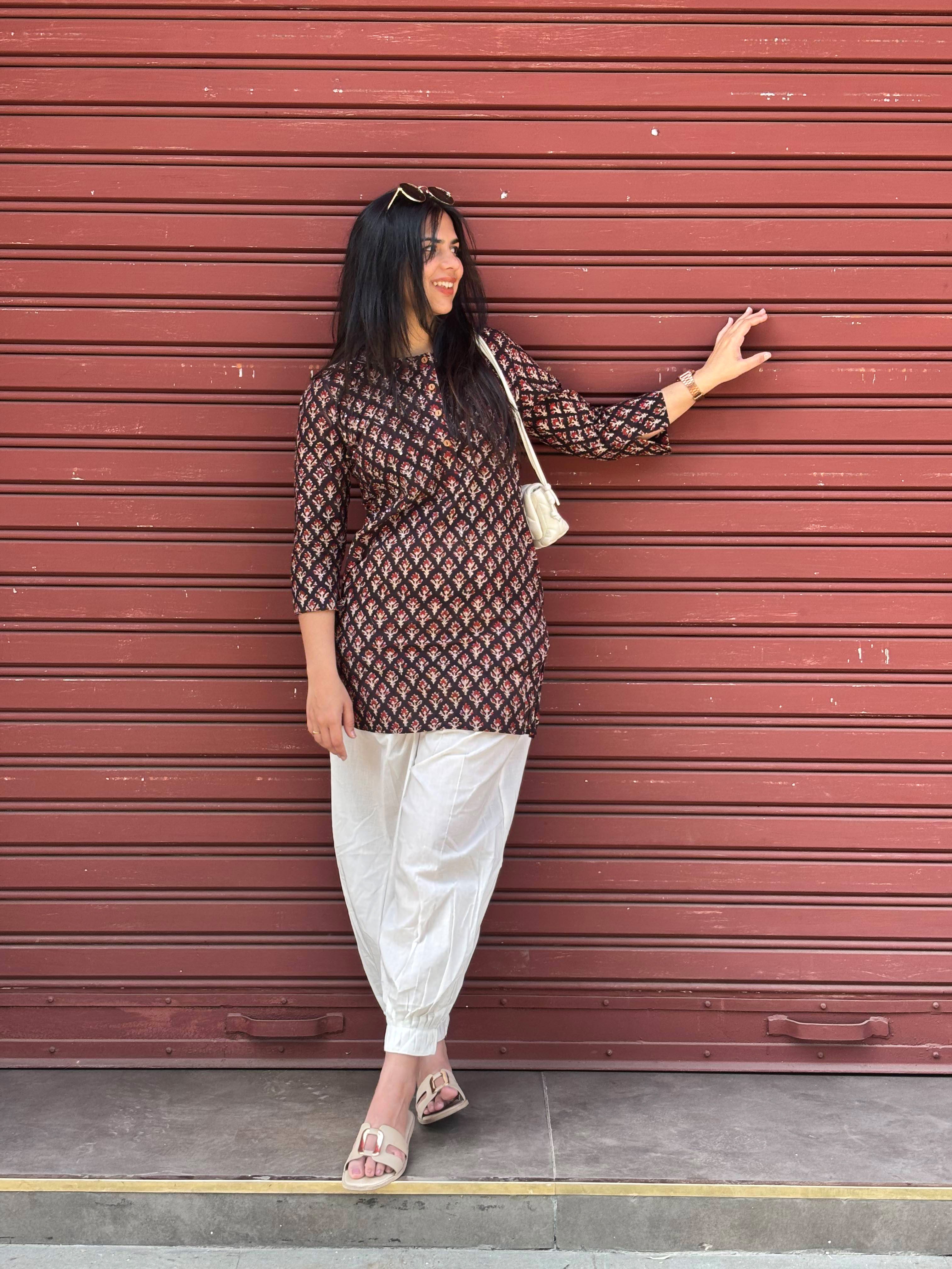 Libha Hand Block Print Cotton Short Kurti