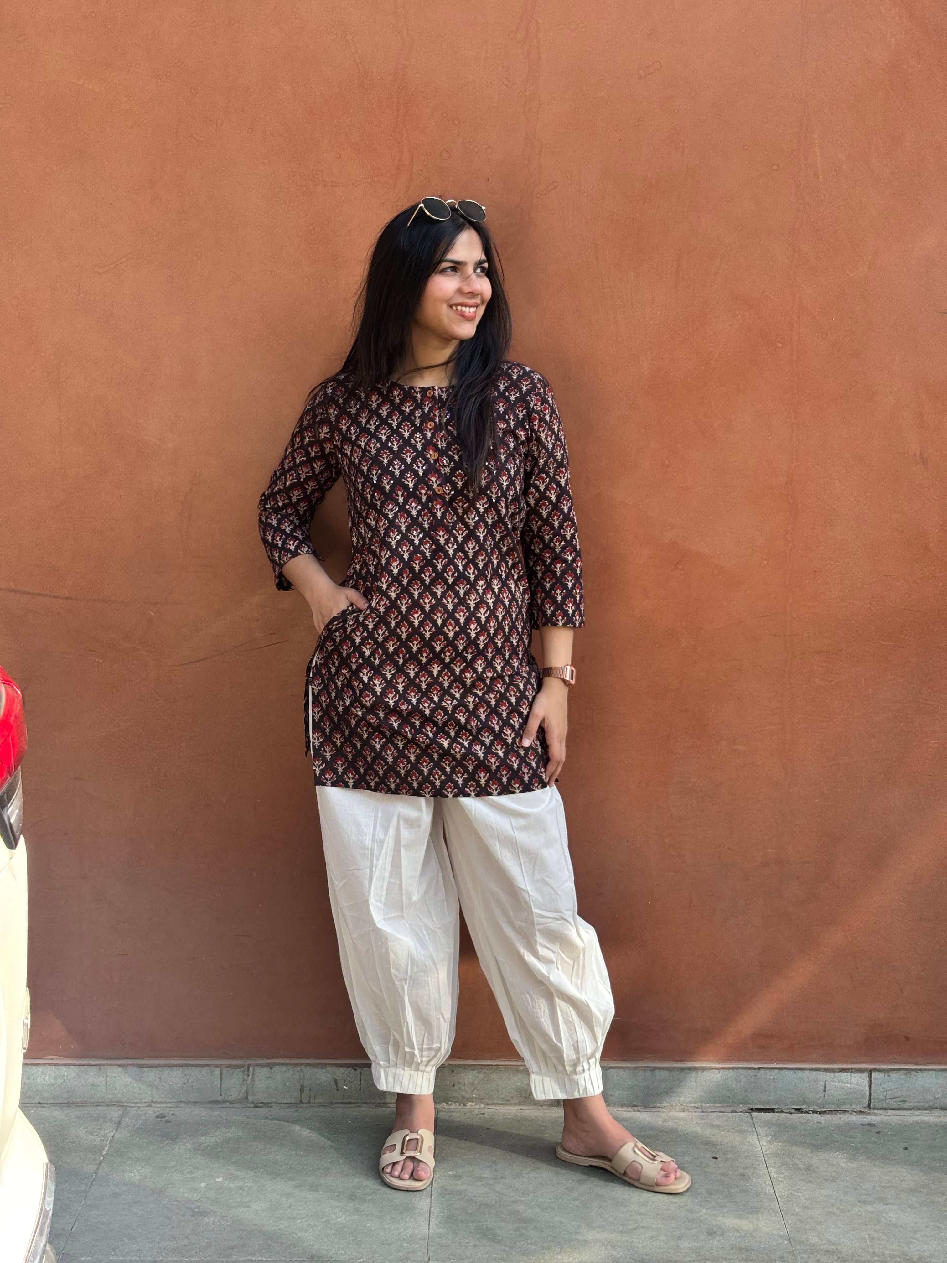 Libha Hand Block Print Cotton Short Kurti