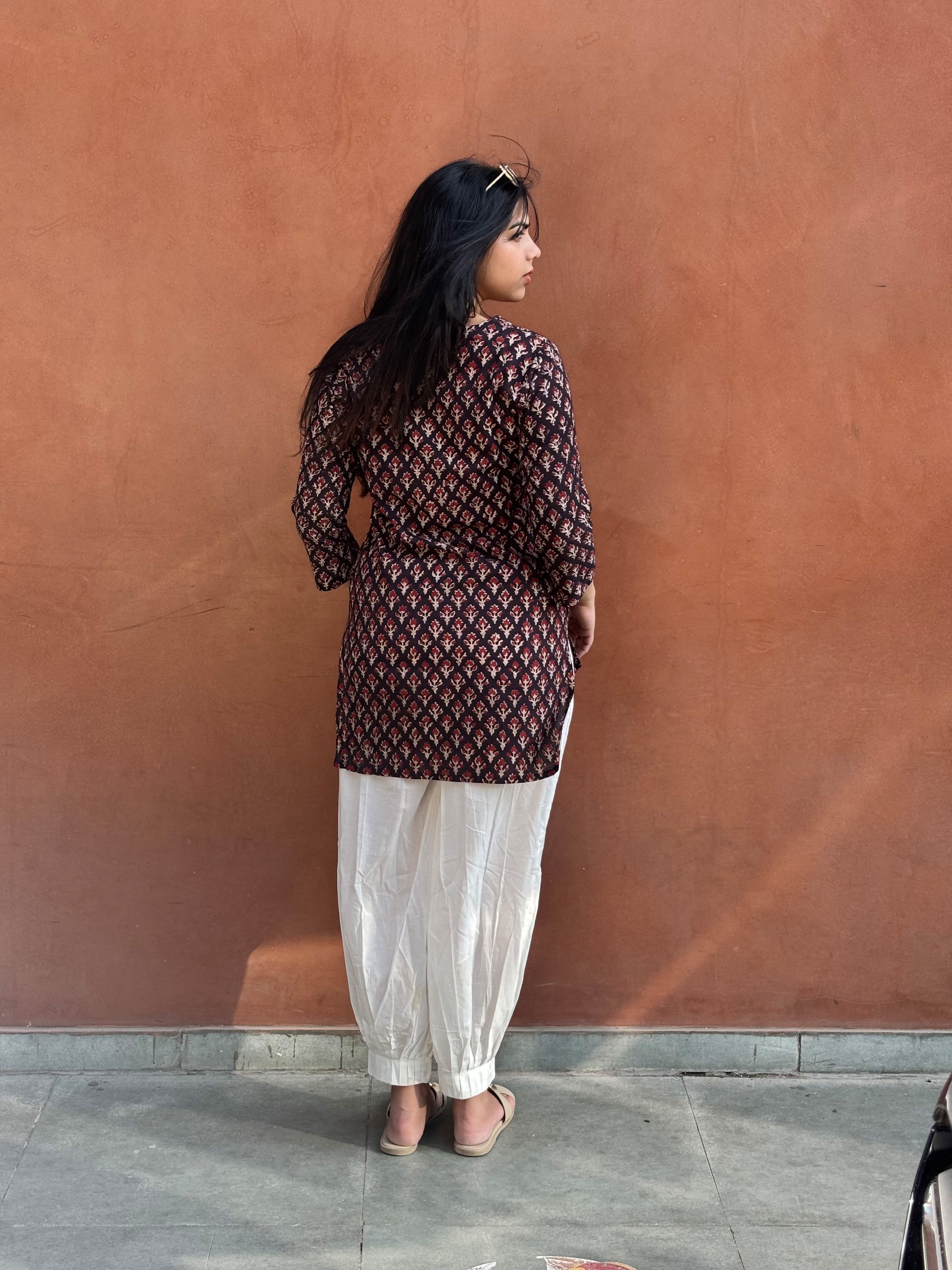 Libha Hand Block Print Cotton Short Kurti