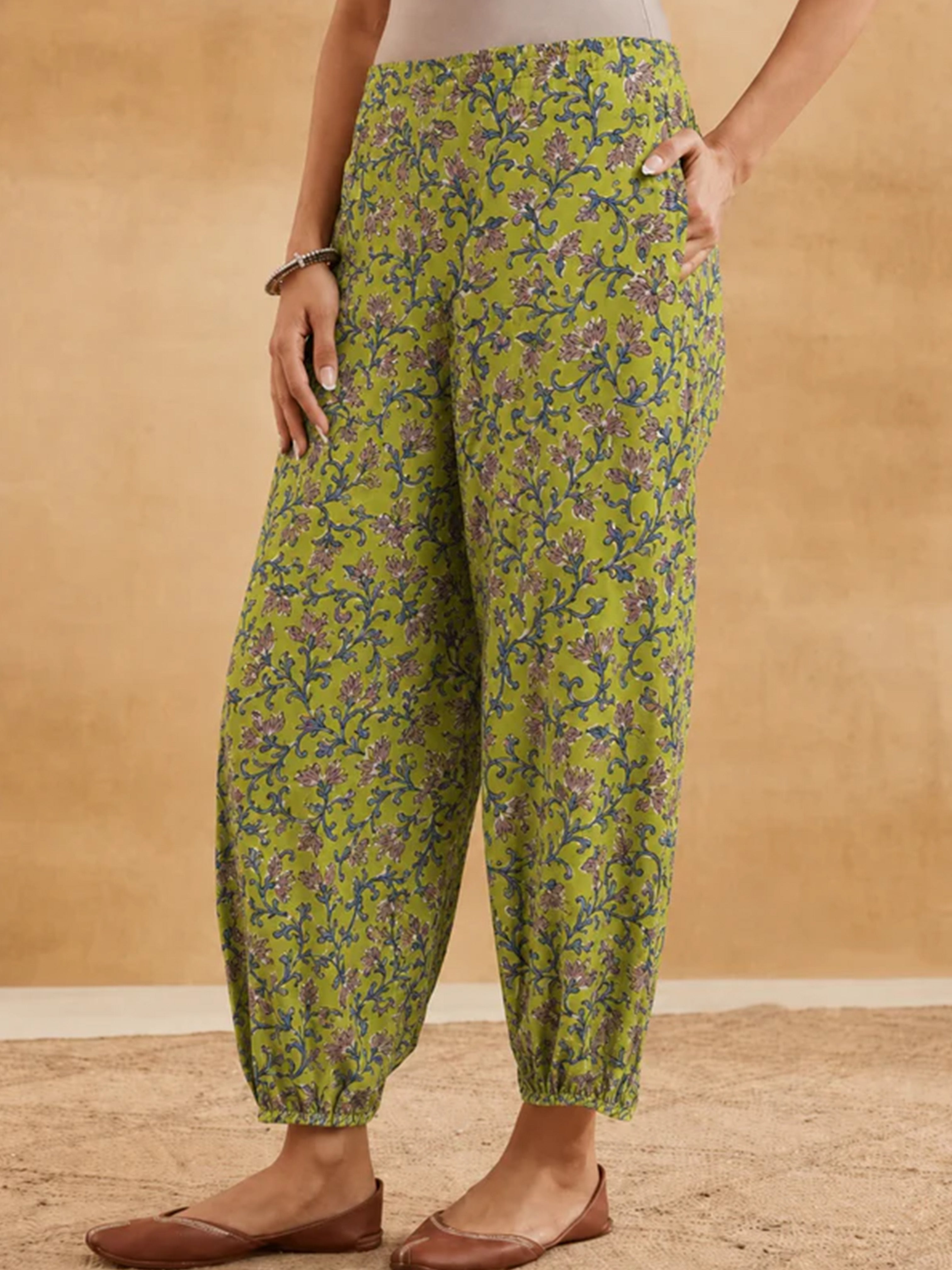 Miral Hand Block Print Cotton Pants