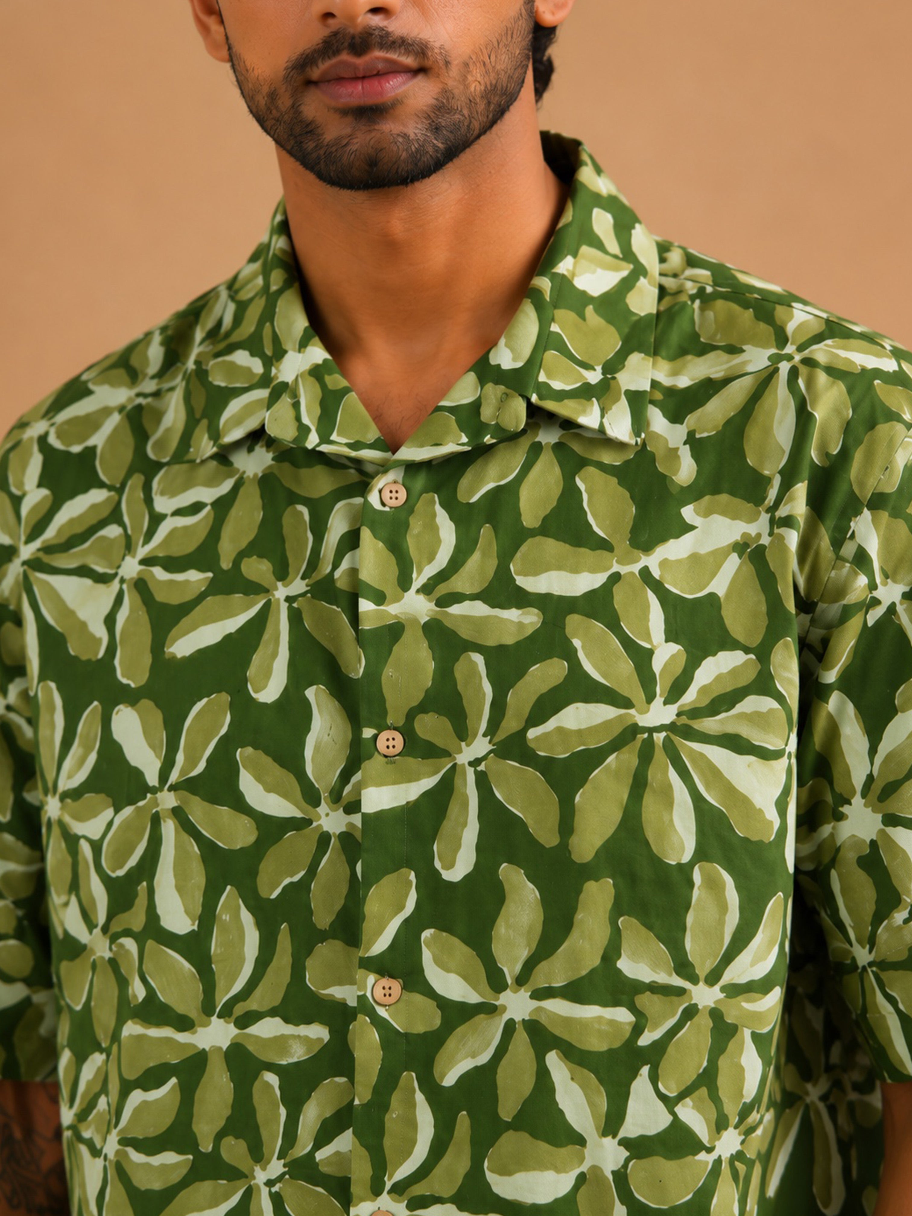 Kinar Hand Block Print Cotton Men Shirt