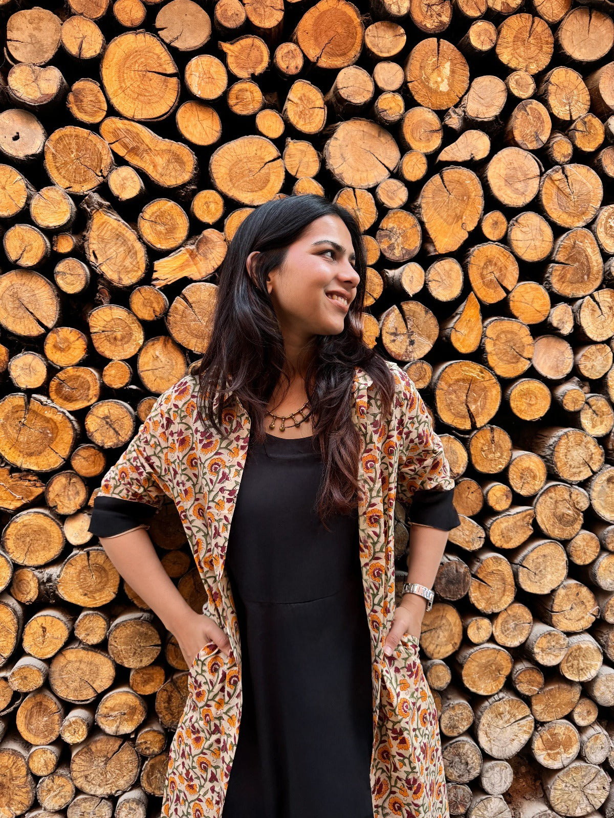 Vedika Hand Block Printed Cotton Short Double Layer Dress