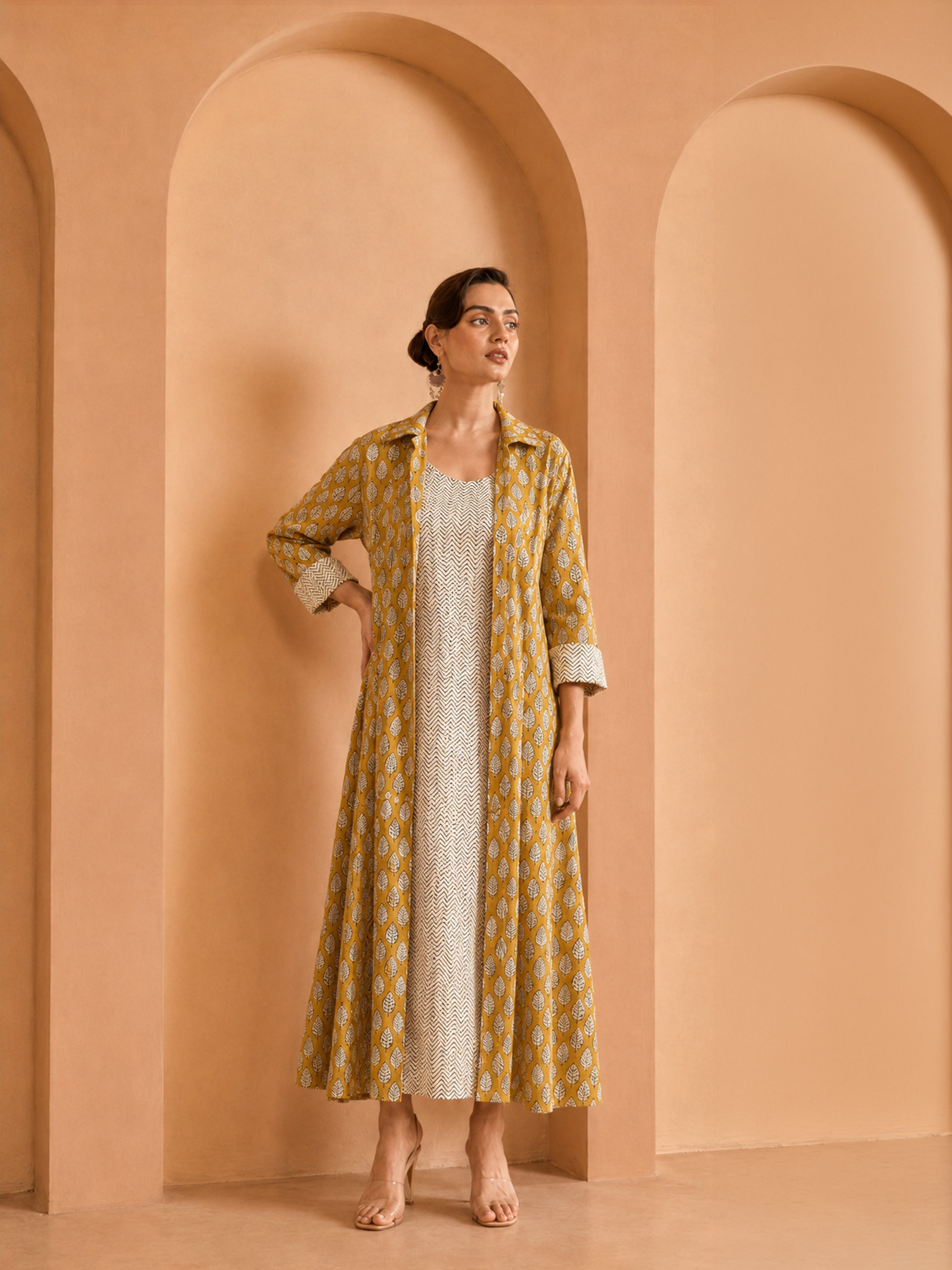 Kanak Bagru Block Print Cotton Short Double Layer Dress