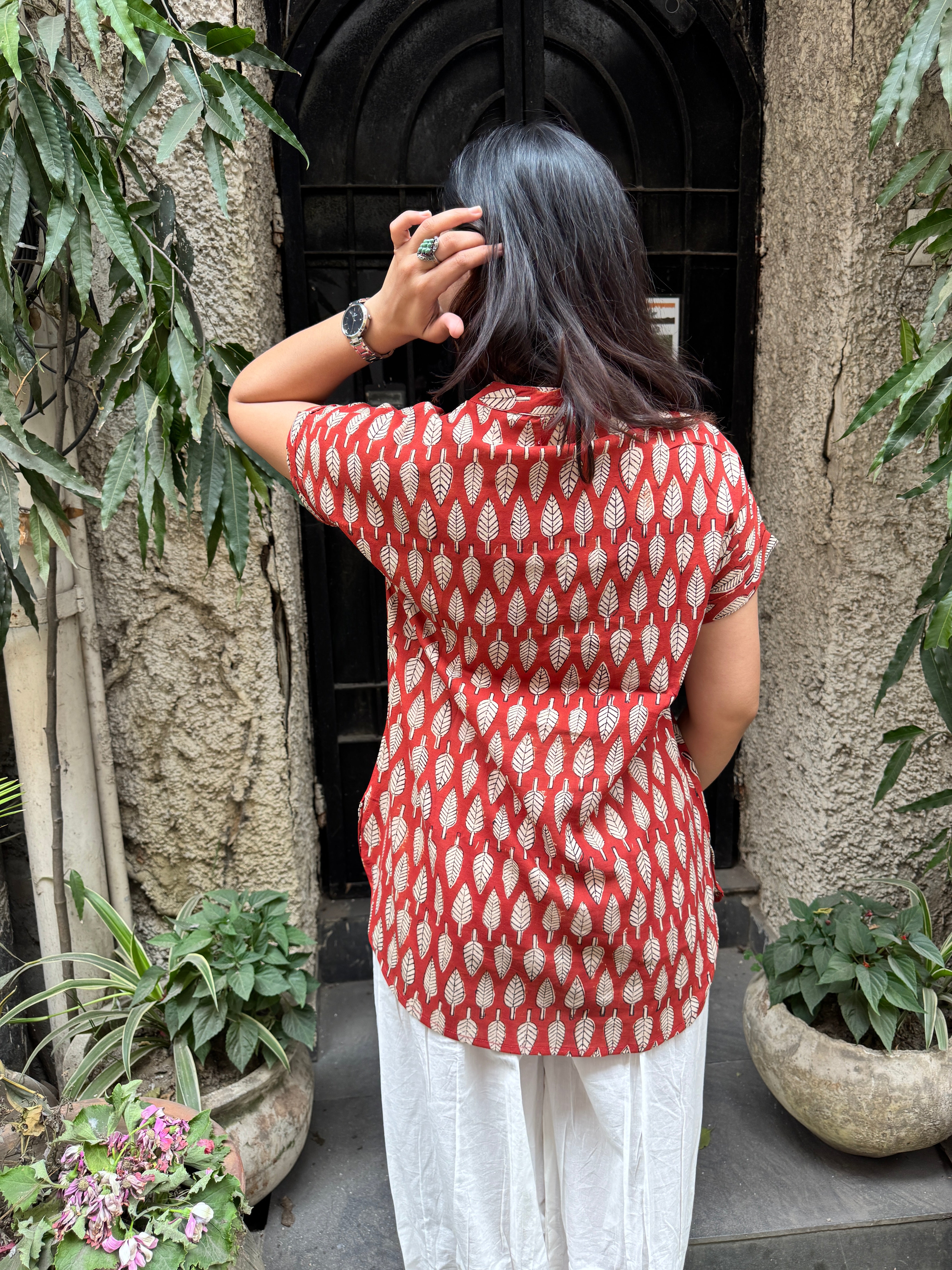 Patra Bagru Hand Block Print Cotton Shirt