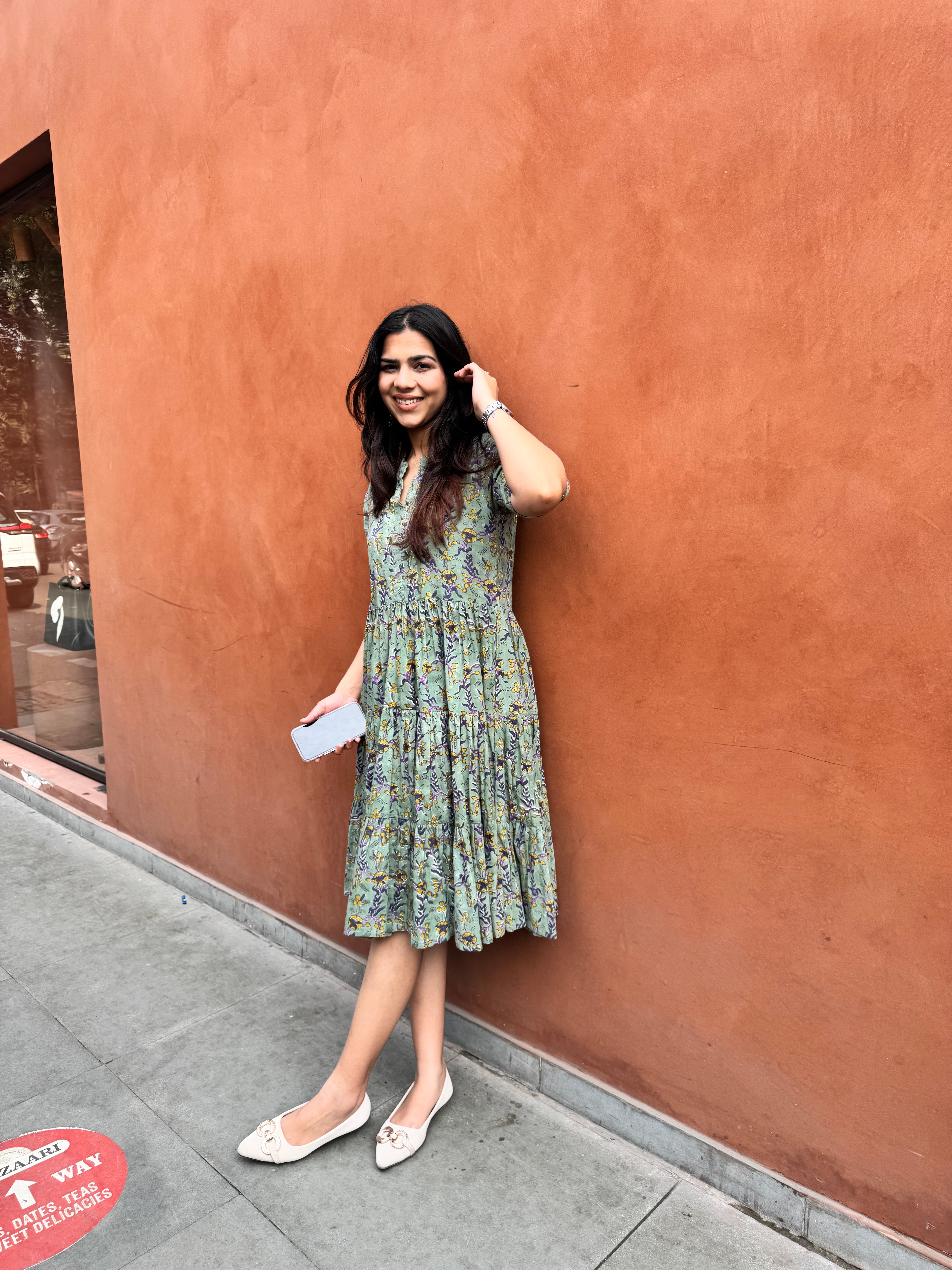 Kashish Hand Block Print Cotton Flare Dress