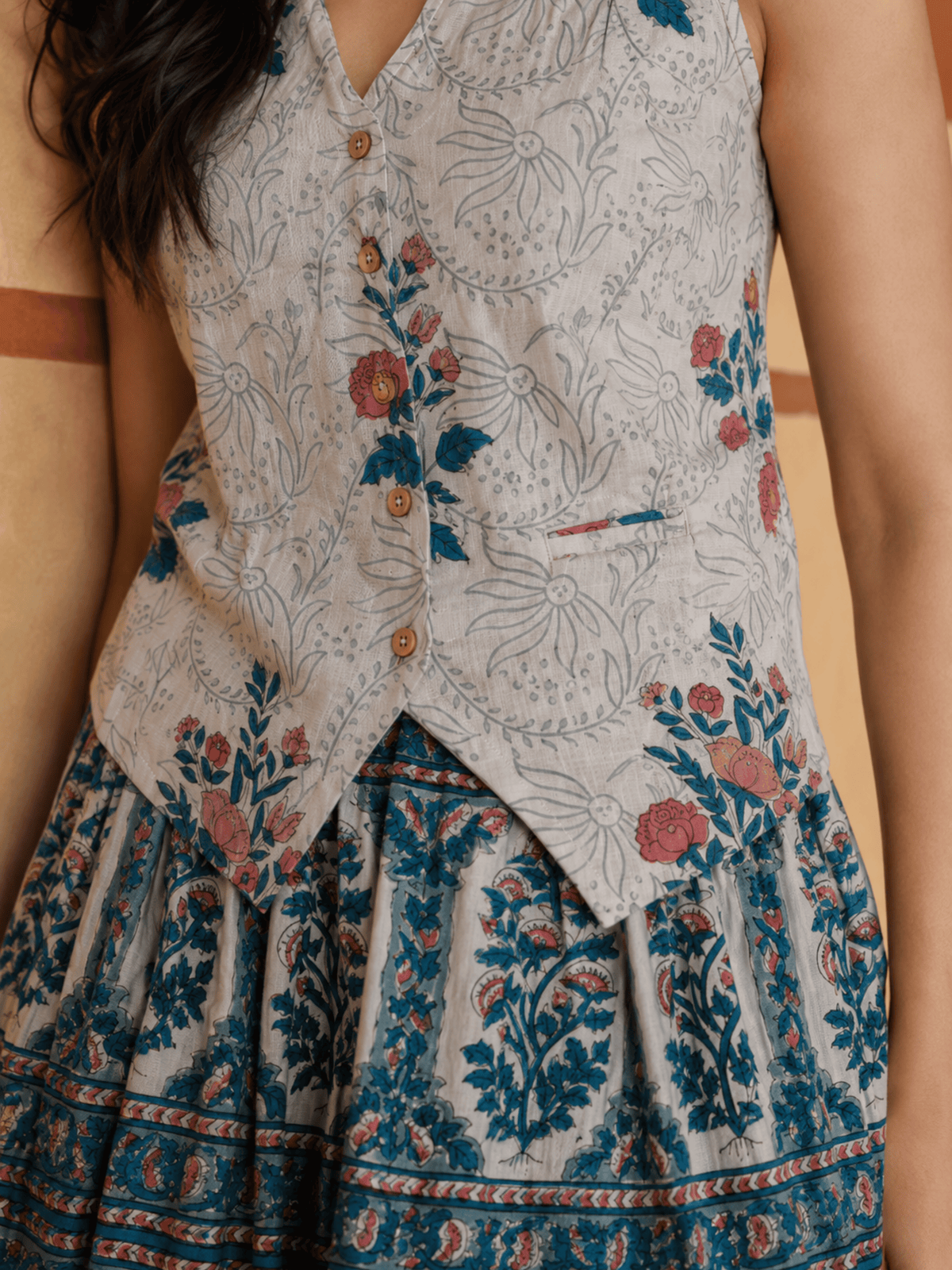 Fiza Hand Block Print Cotton Co-ord Set
