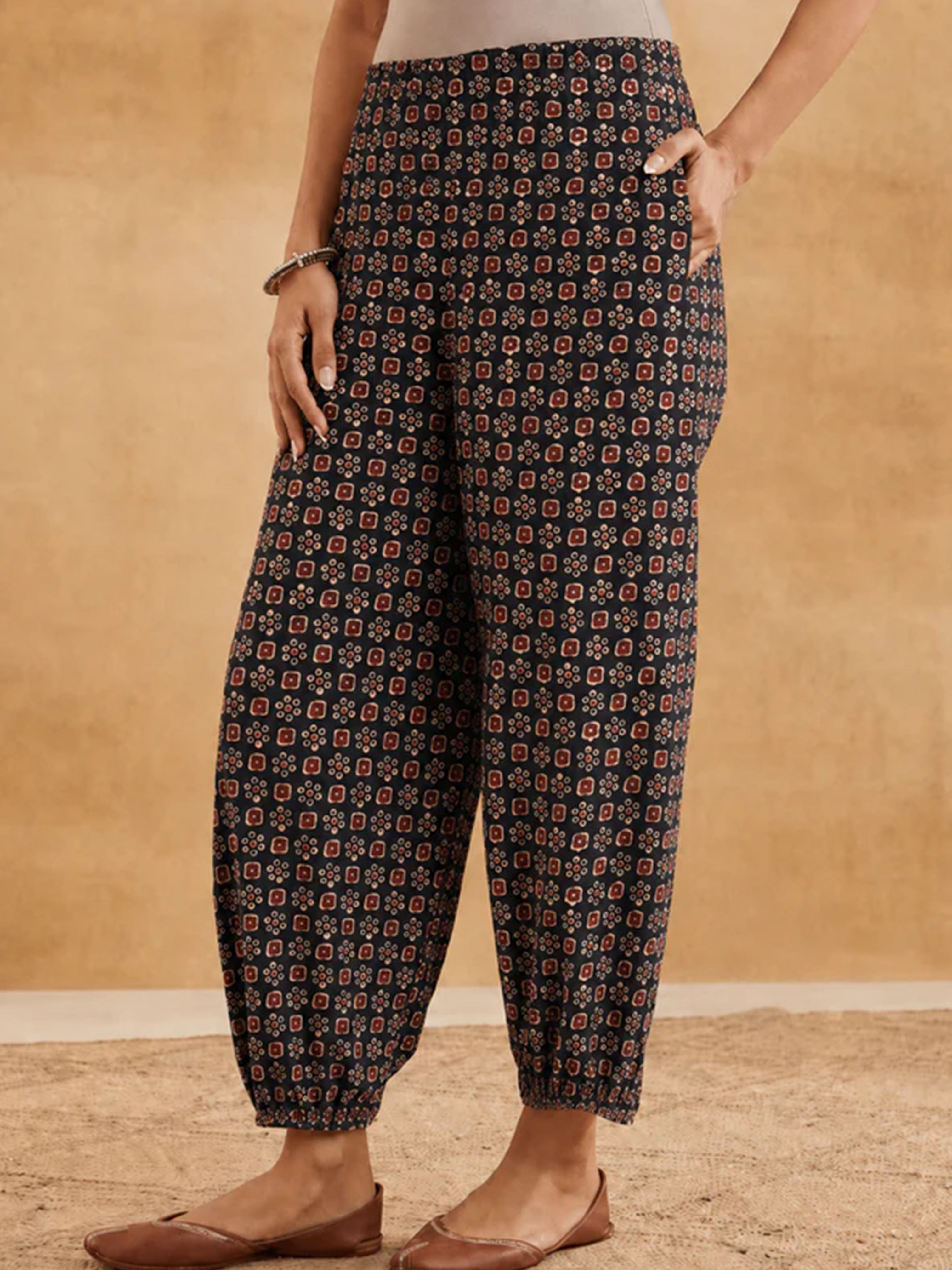 Shunya Ajrakh Hand Block Print Cotton Pants