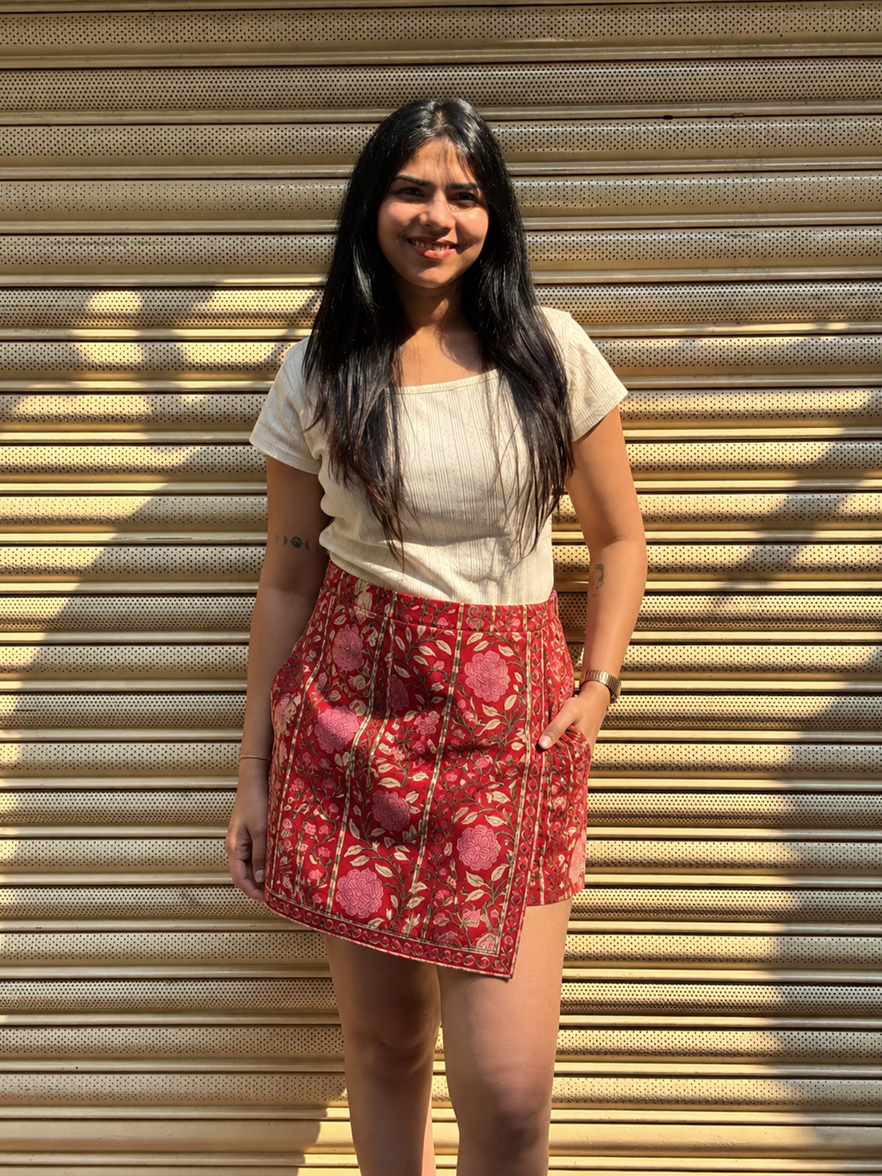 Shriya Hand Block Print Cotton Skorts
