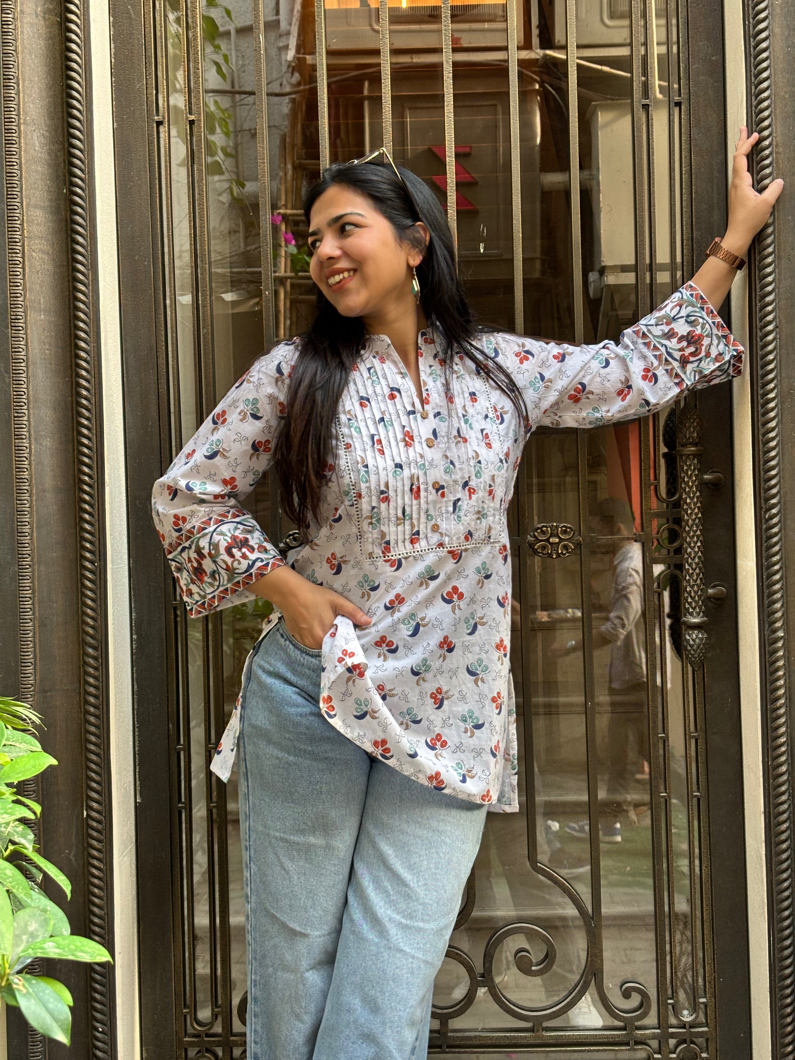 Miri Hand Block Print Short Kurti
