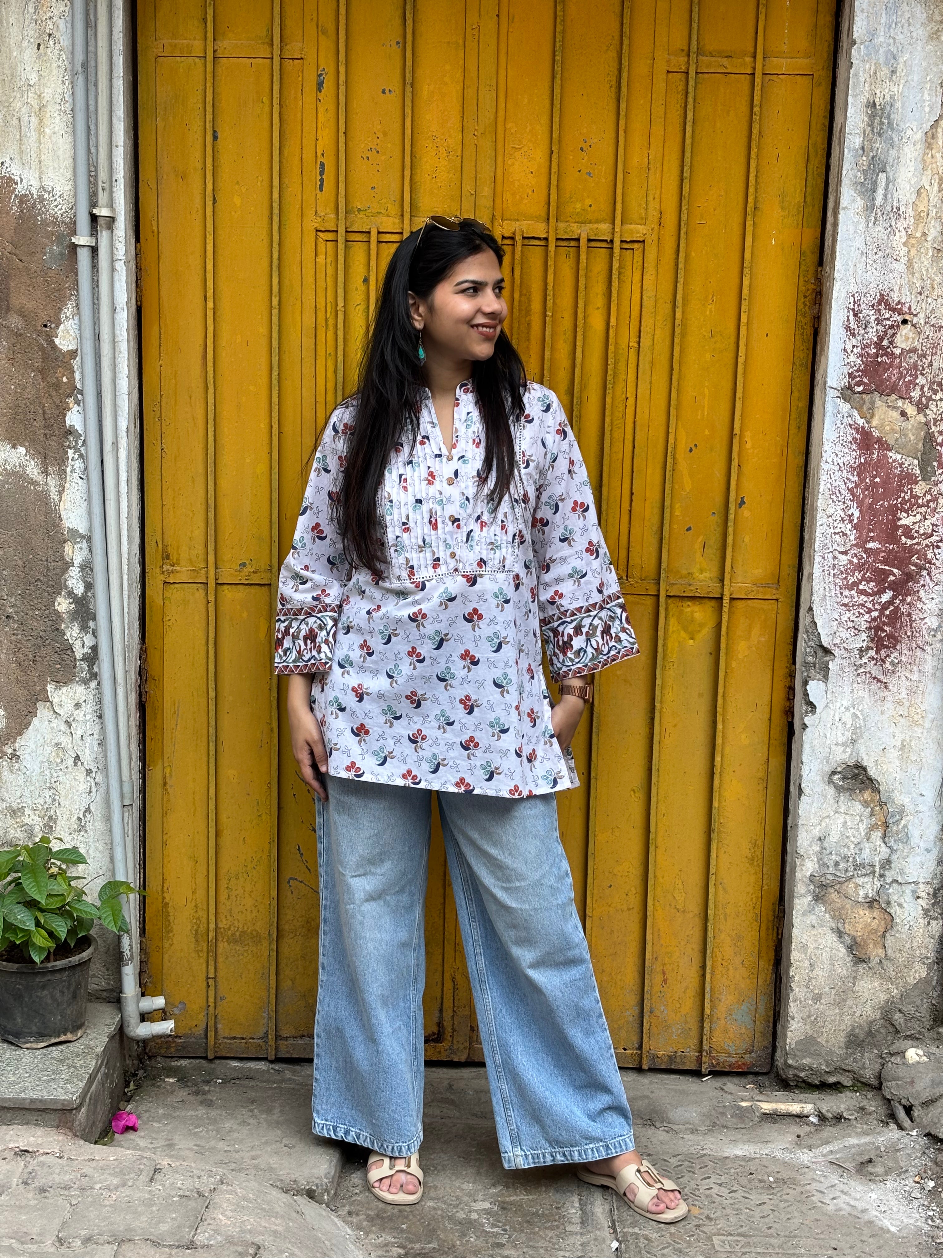 Miri Hand Block Print Short Kurti