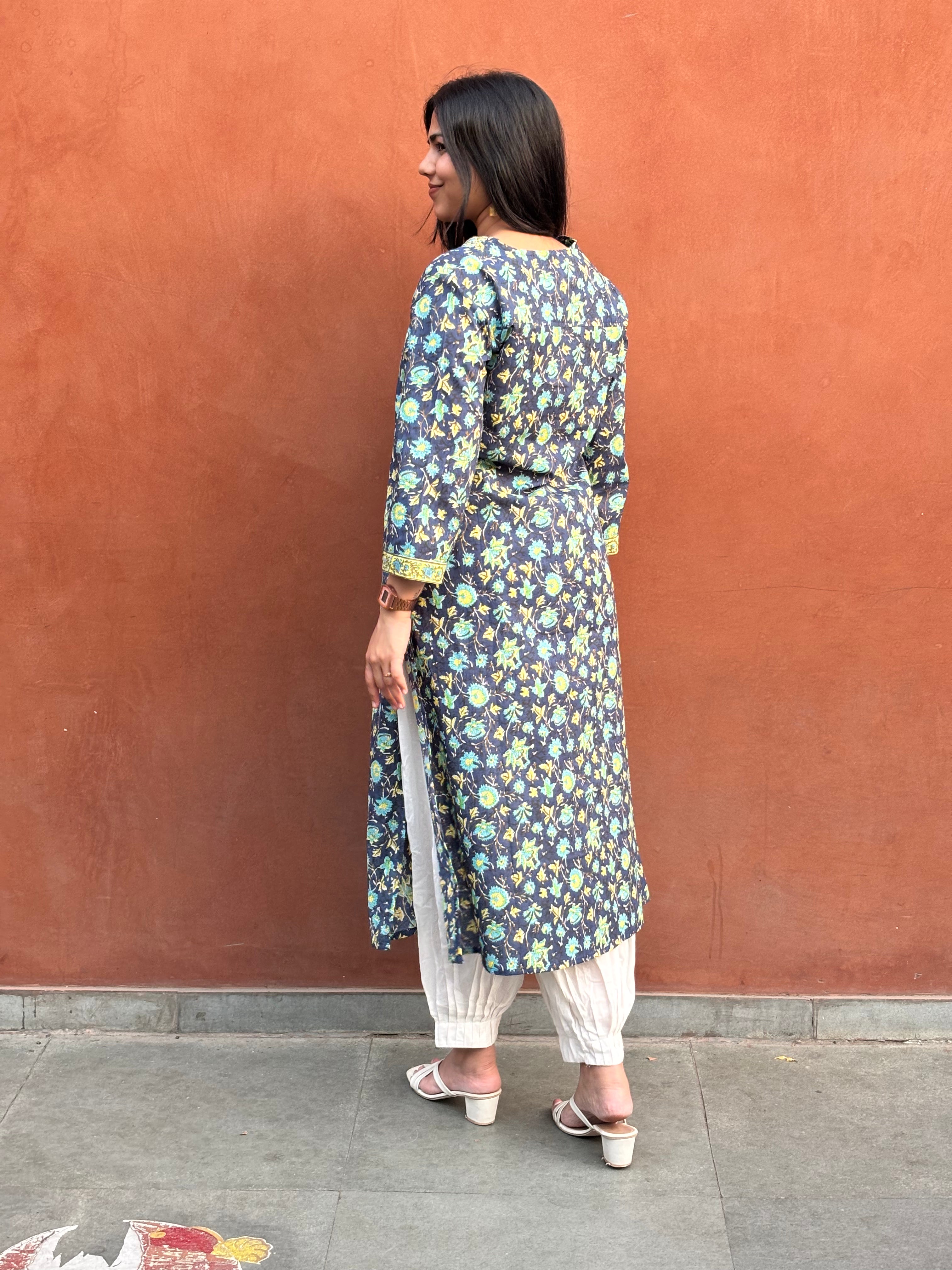 Tahira Hand Block Print Cotton Kurta