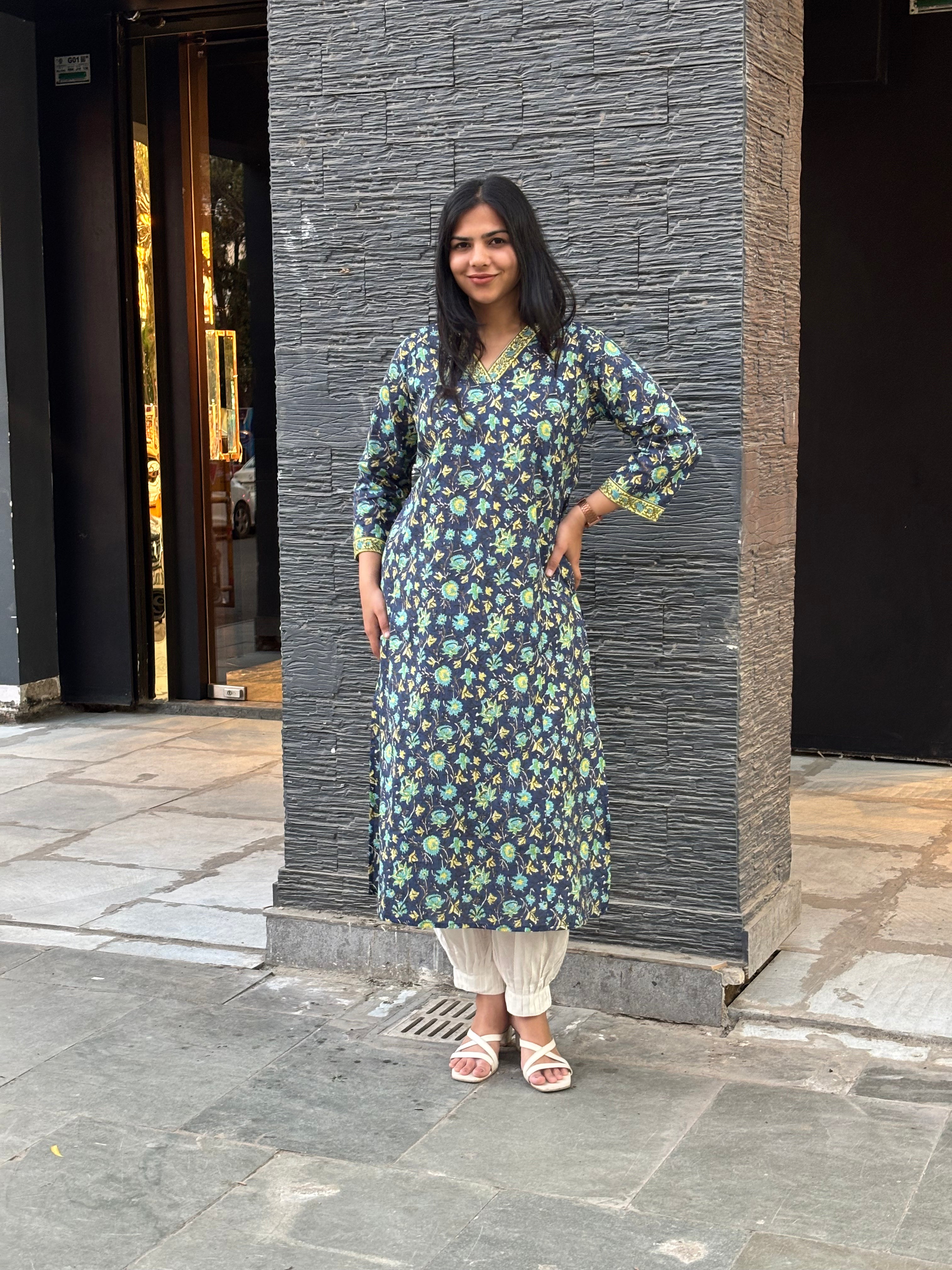 Tahira Hand Block Print Cotton Kurta