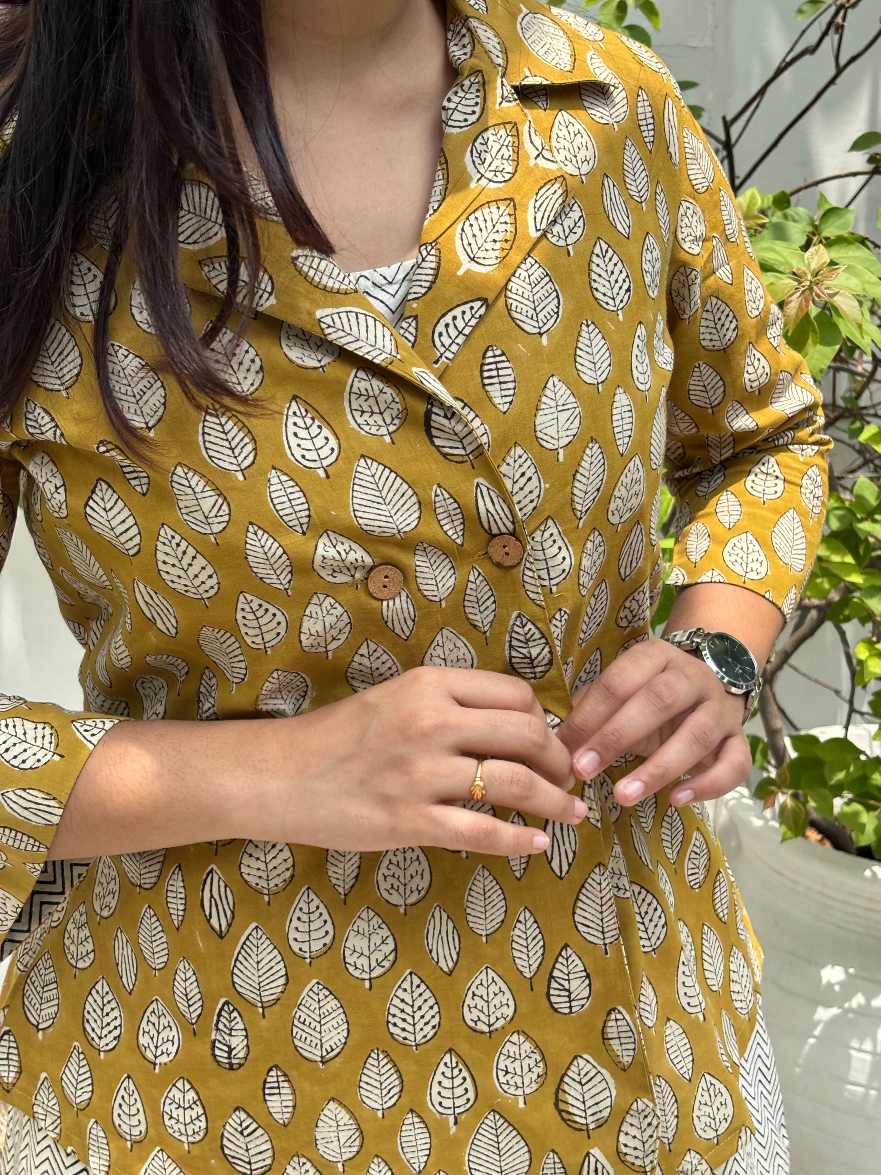 Kanak Bagru Hand Block Print Cotton Double Layer Top