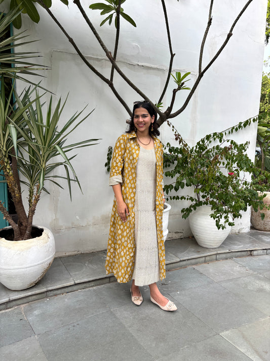Kanak Bagru Cotton Short Double Layer Dress