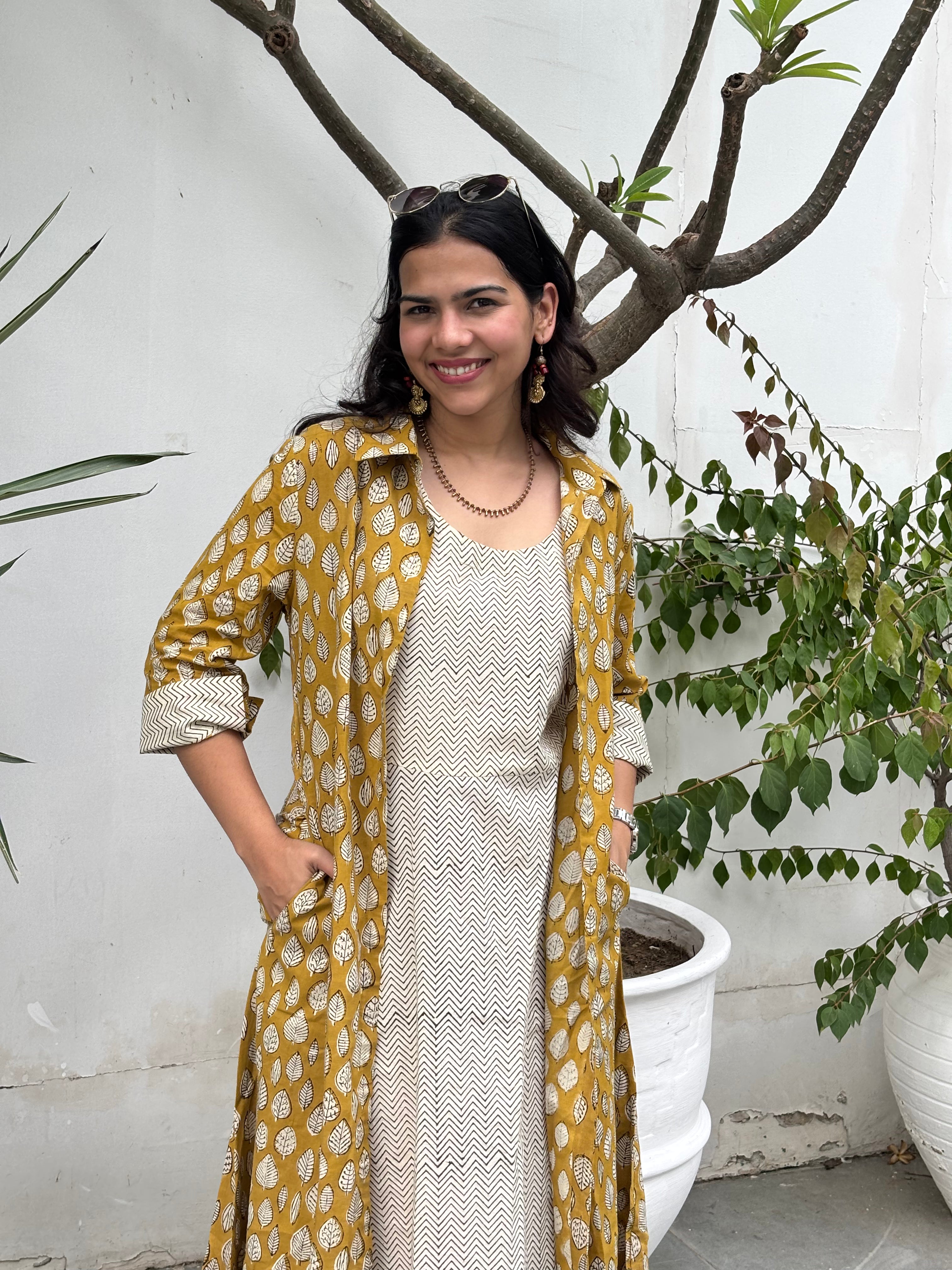 Kanak Bagru Block Print Cotton Short Double Layer Dress