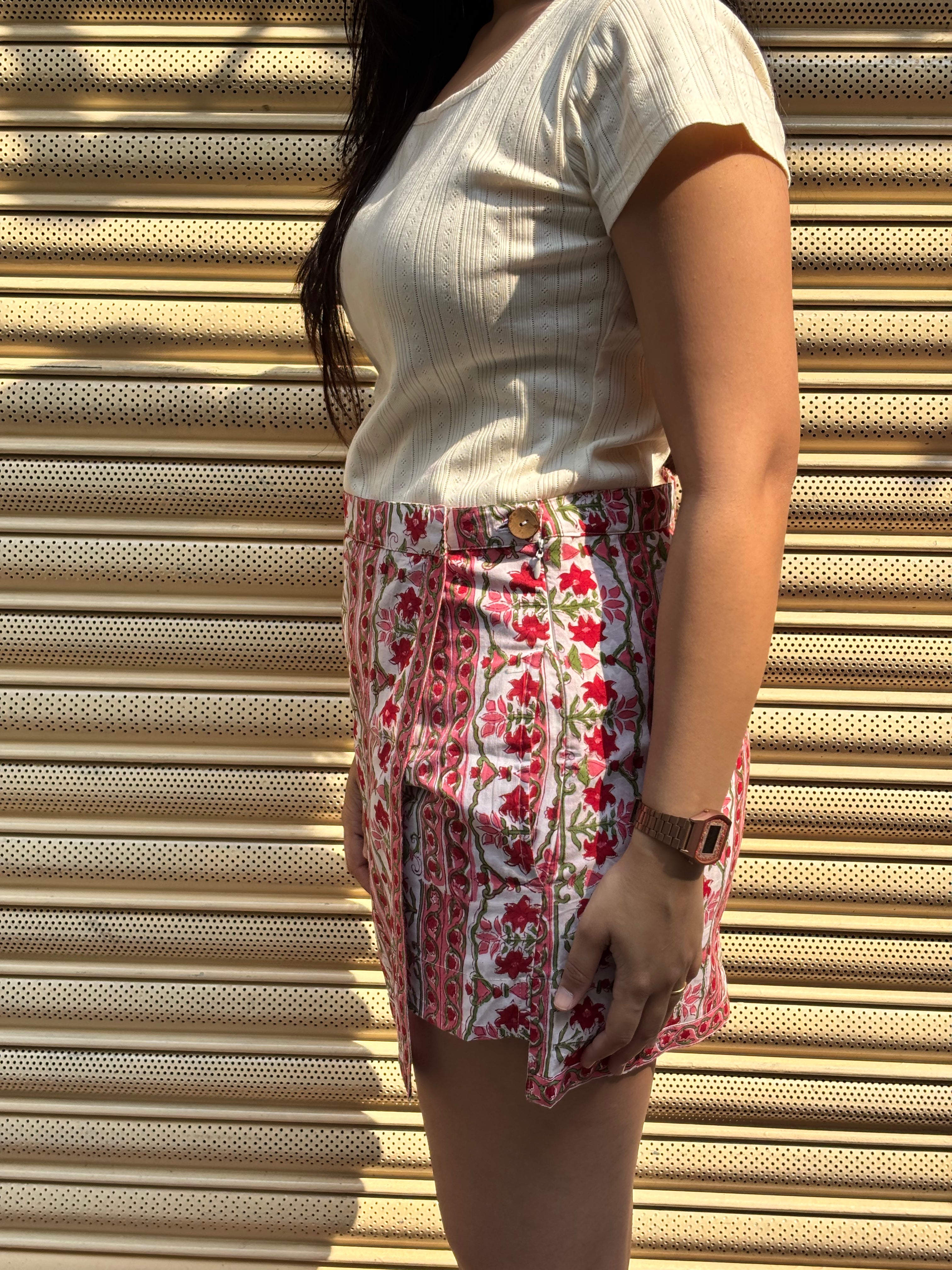 Inika Hand Block Print Cotton Skorts
